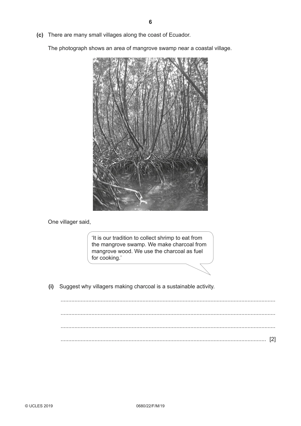 Cambridge IGCSE Environmental Management 0680 2019 Feb/March Paper 2 · Variant 2 question paper, page 6 of 20