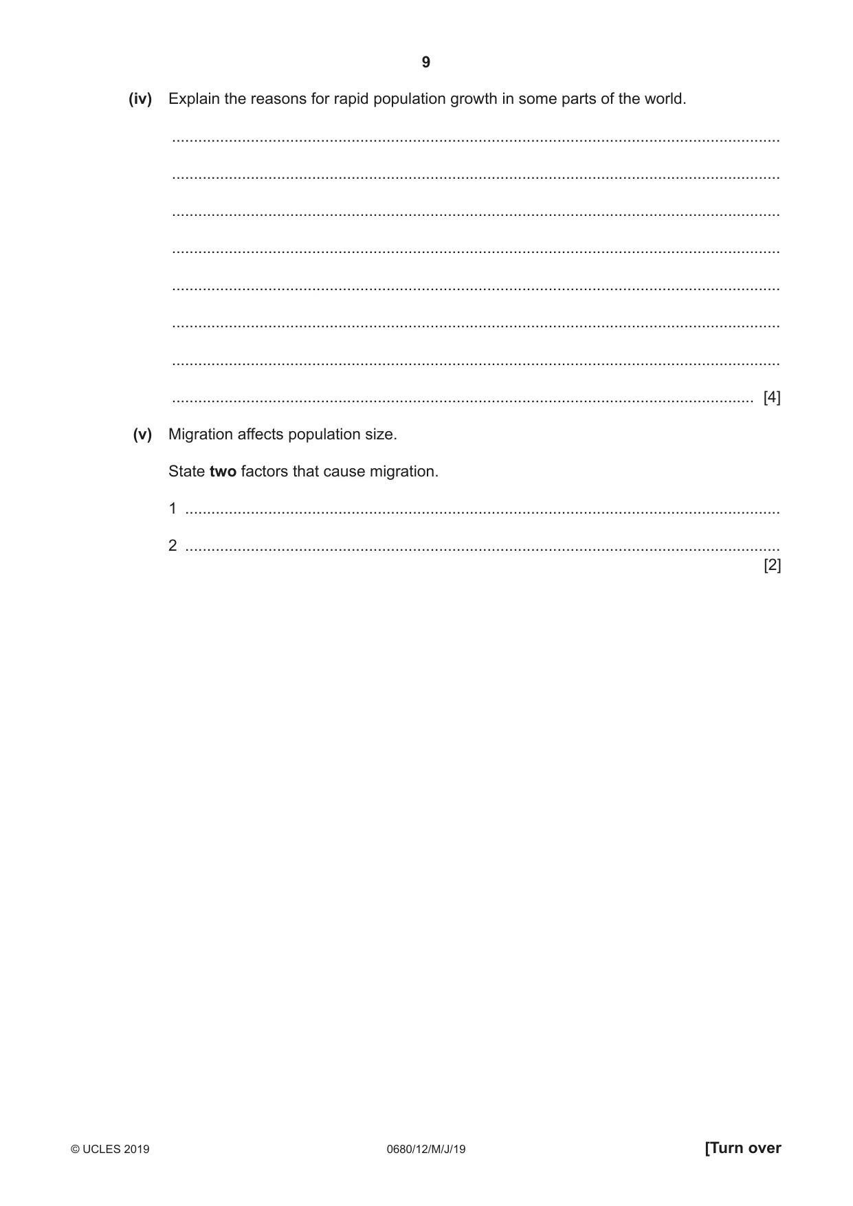Cambridge IGCSE Environmental Management 0680 2019 May/June Paper 1 · Variant 2 question paper, page 9 of 20
