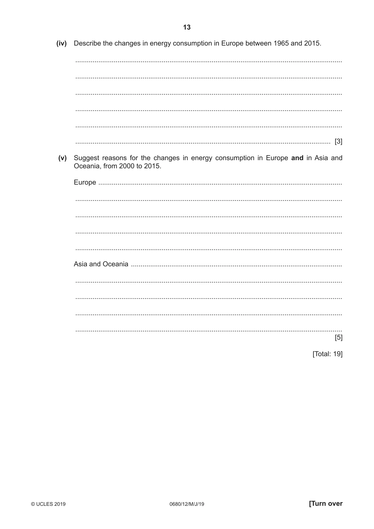 Cambridge IGCSE Environmental Management 0680 2019 May/June Paper 1 · Variant 2 question paper, page 13 of 20