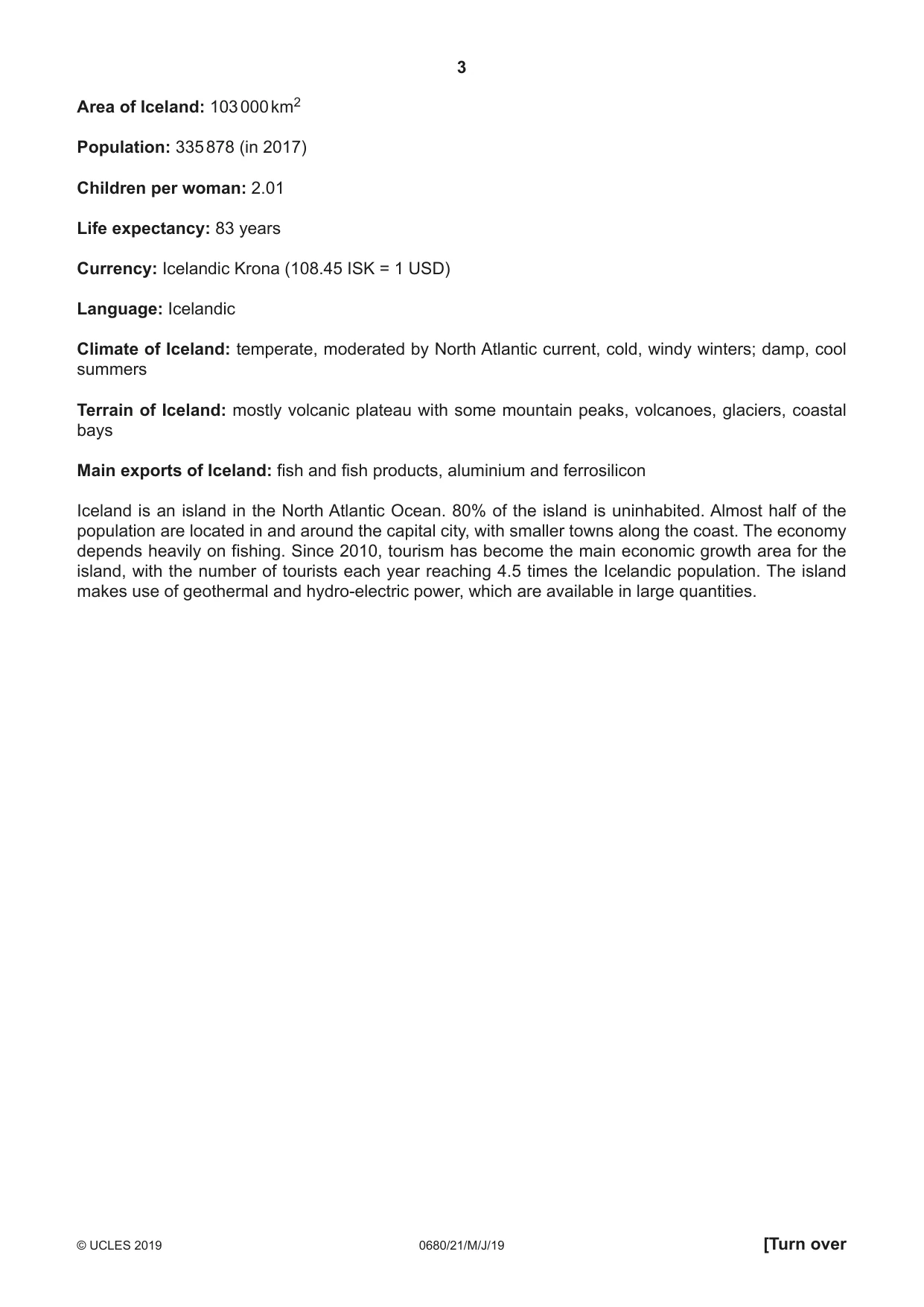 Cambridge IGCSE Environmental Management 0680 2019 May/June Paper 2 · Variant 1 question paper, page 3 of 24