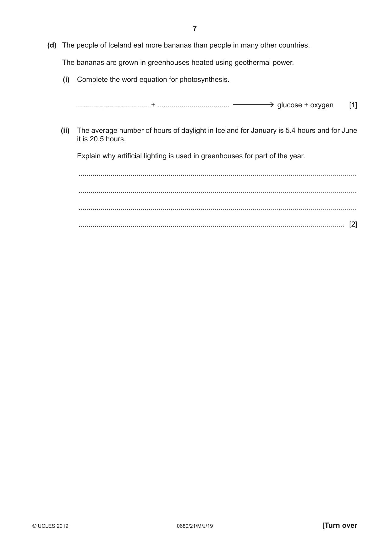 Cambridge IGCSE Environmental Management 0680 2019 May/June Paper 2 · Variant 1 question paper, page 7 of 24