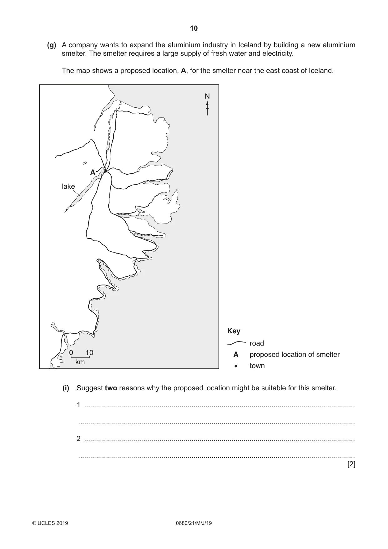 Cambridge IGCSE Environmental Management 0680 2019 May/June Paper 2 · Variant 1 question paper, page 10 of 24