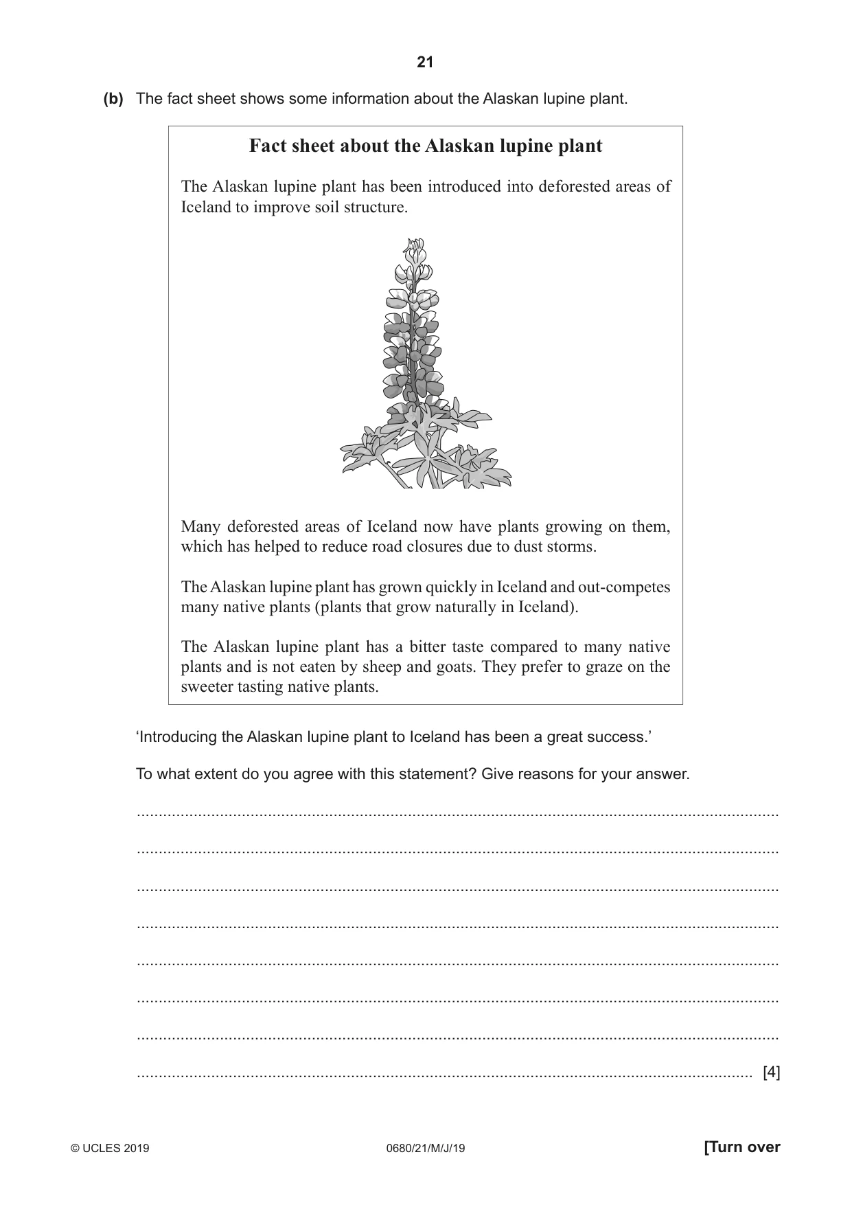 Cambridge IGCSE Environmental Management 0680 2019 May/June Paper 2 · Variant 1 question paper, page 21 of 24