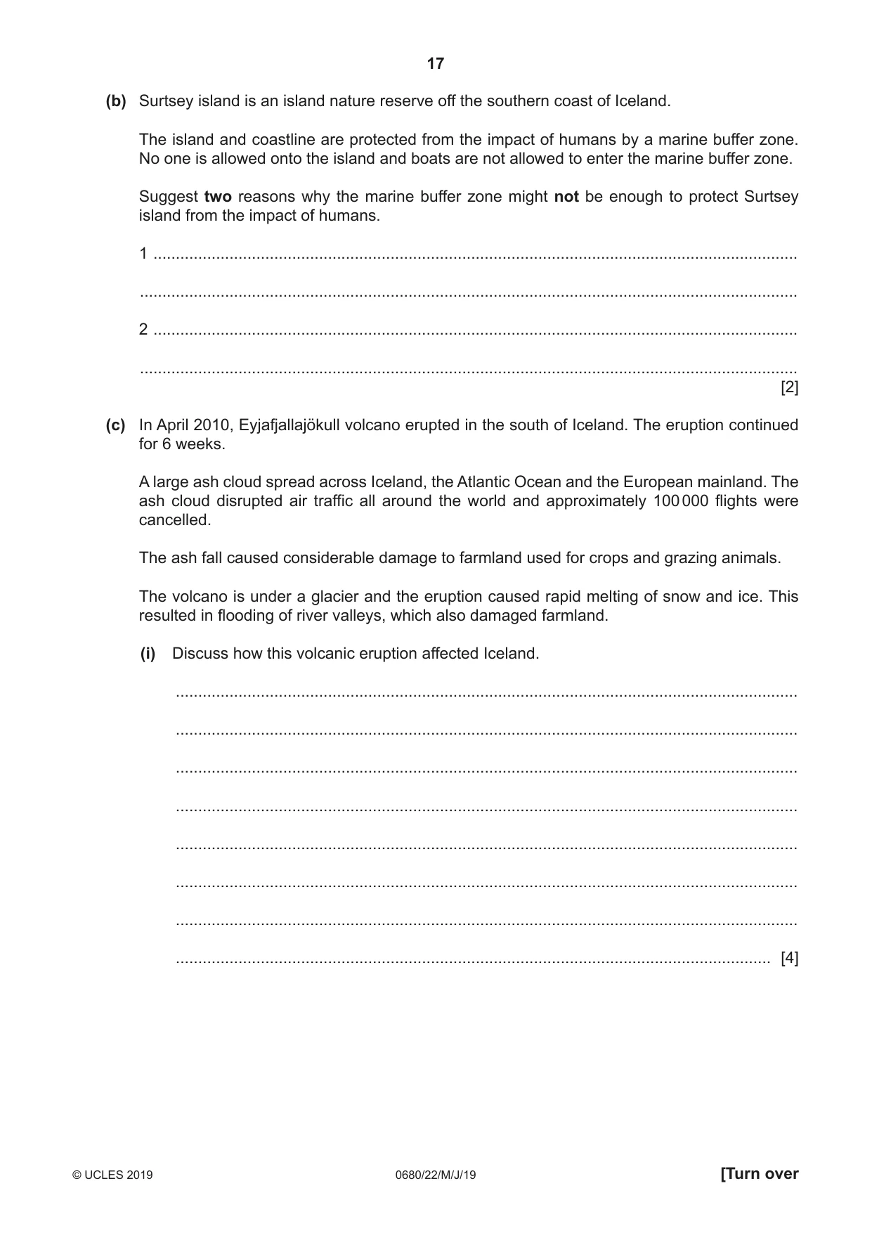Cambridge IGCSE Environmental Management 0680 2019 May/June Paper 2 · Variant 2 question paper, page 17 of 24