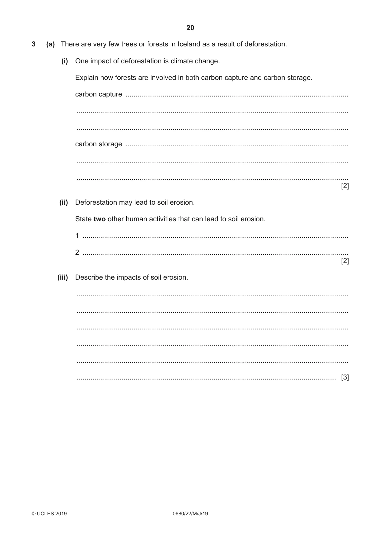 Cambridge IGCSE Environmental Management 0680 2019 May/June Paper 2 · Variant 2 question paper, page 20 of 24