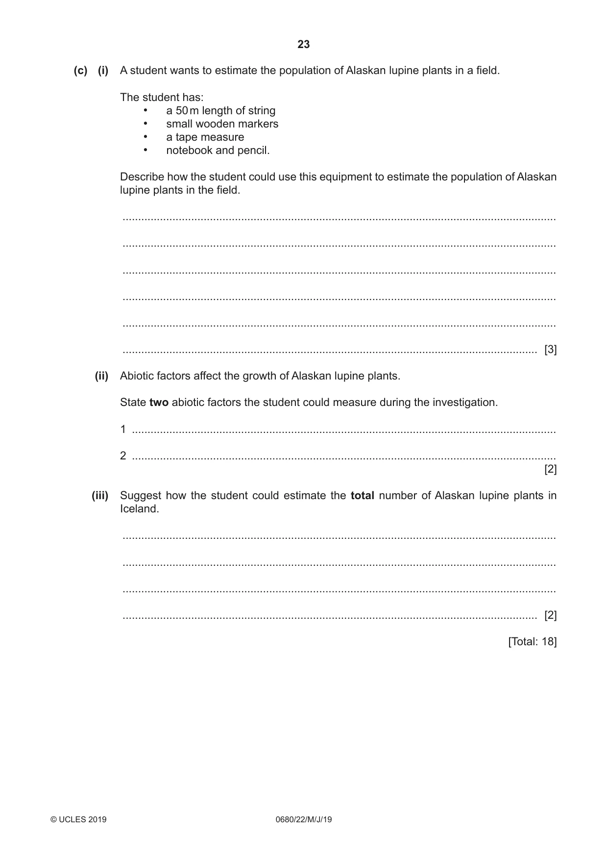 Cambridge IGCSE Environmental Management 0680 2019 May/June Paper 2 · Variant 2 question paper, page 23 of 24