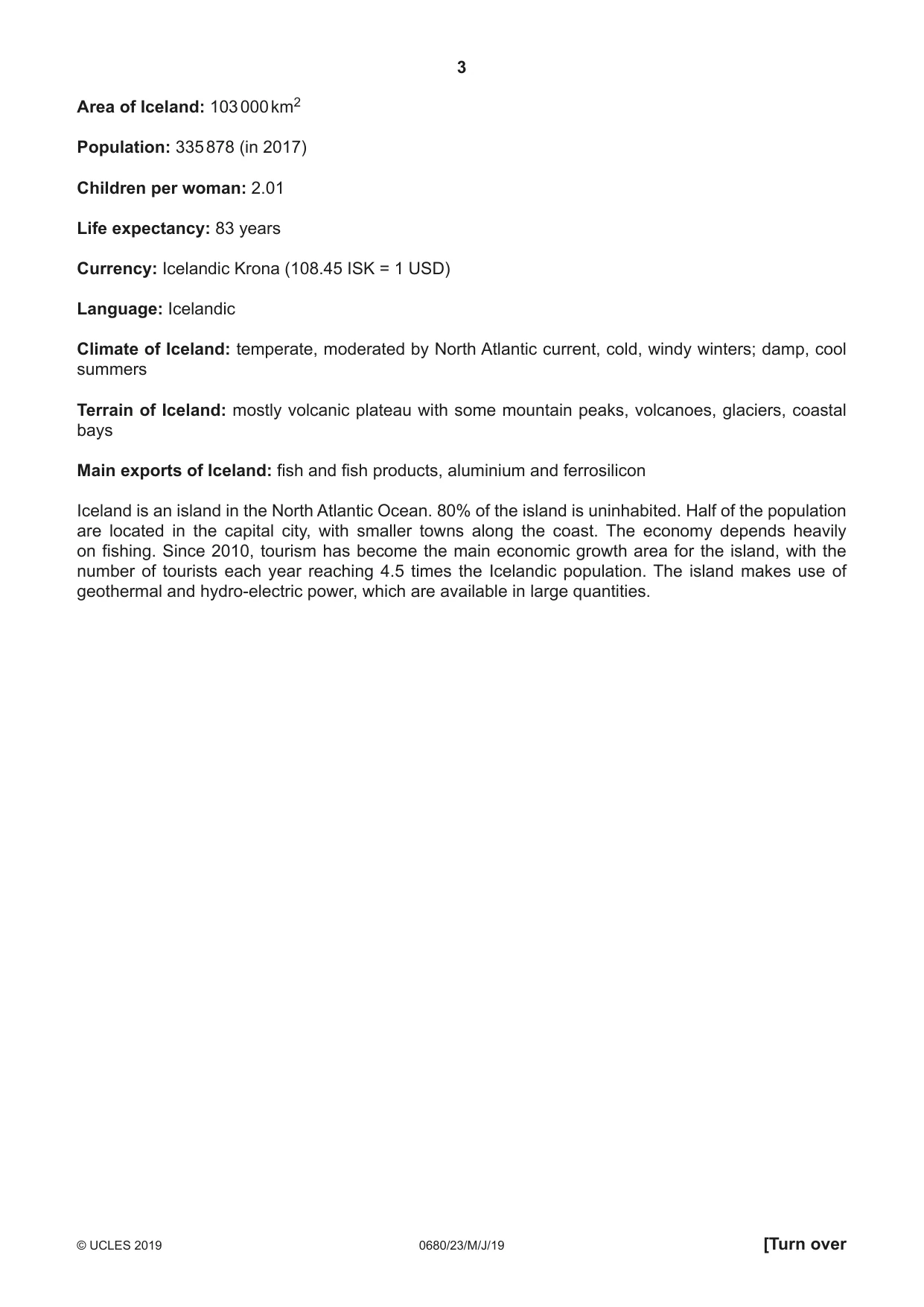 Cambridge IGCSE Environmental Management 0680 2019 May/June Paper 2 · Variant 3 question paper, page 3 of 24