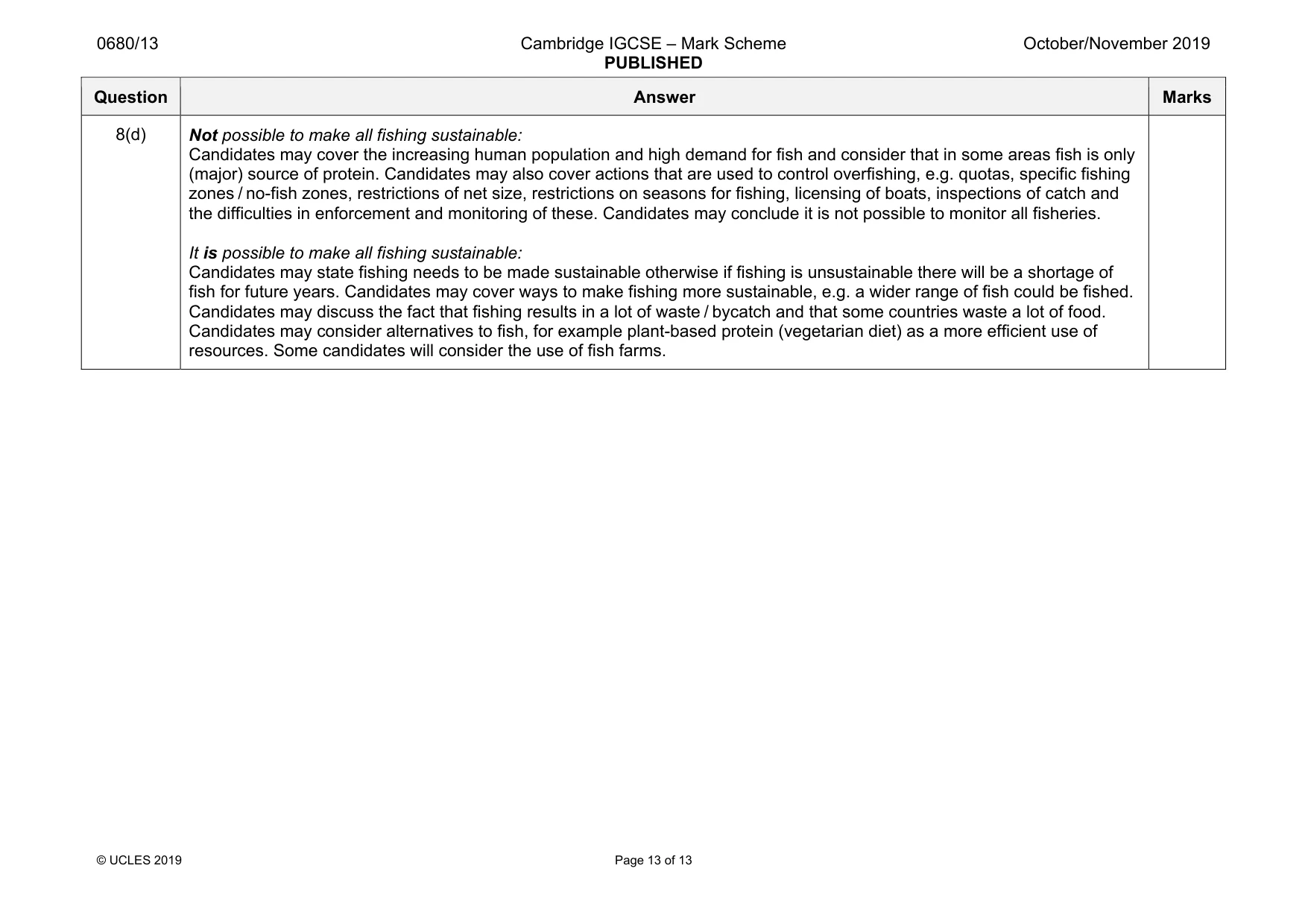 Mark scheme, page 13 of 13