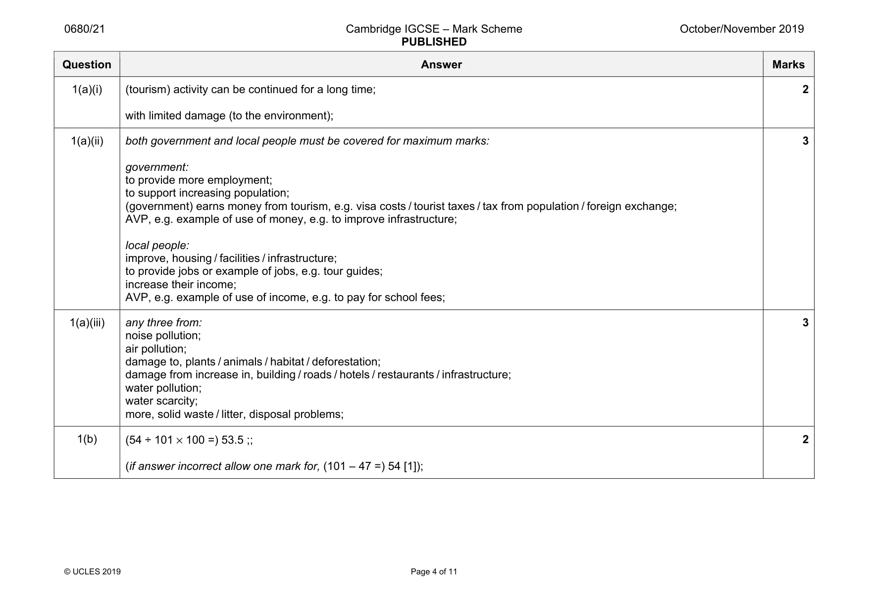 Mark scheme, page 4 of 11