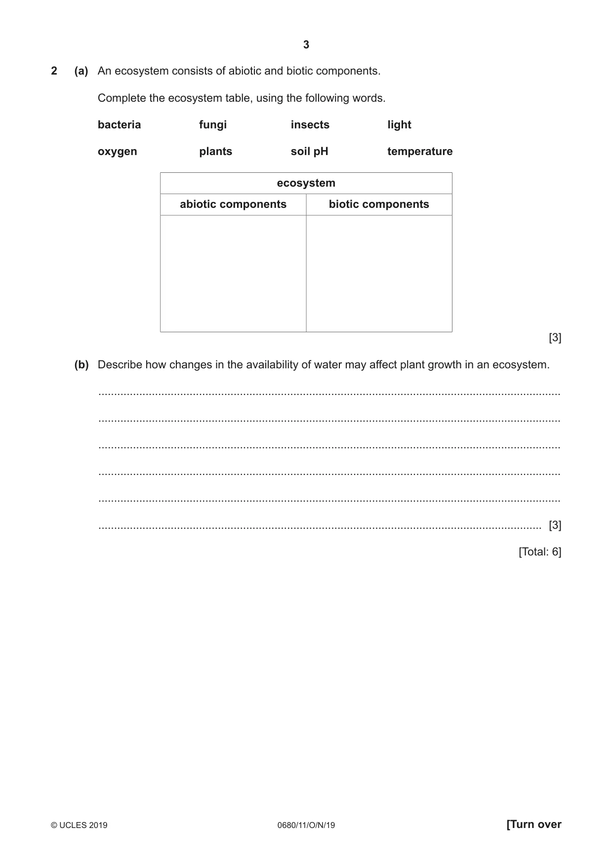Cambridge IGCSE Environmental Management 0680 2019 Oct/Nov Paper 1 · Variant 1 question paper, page 3 of 16