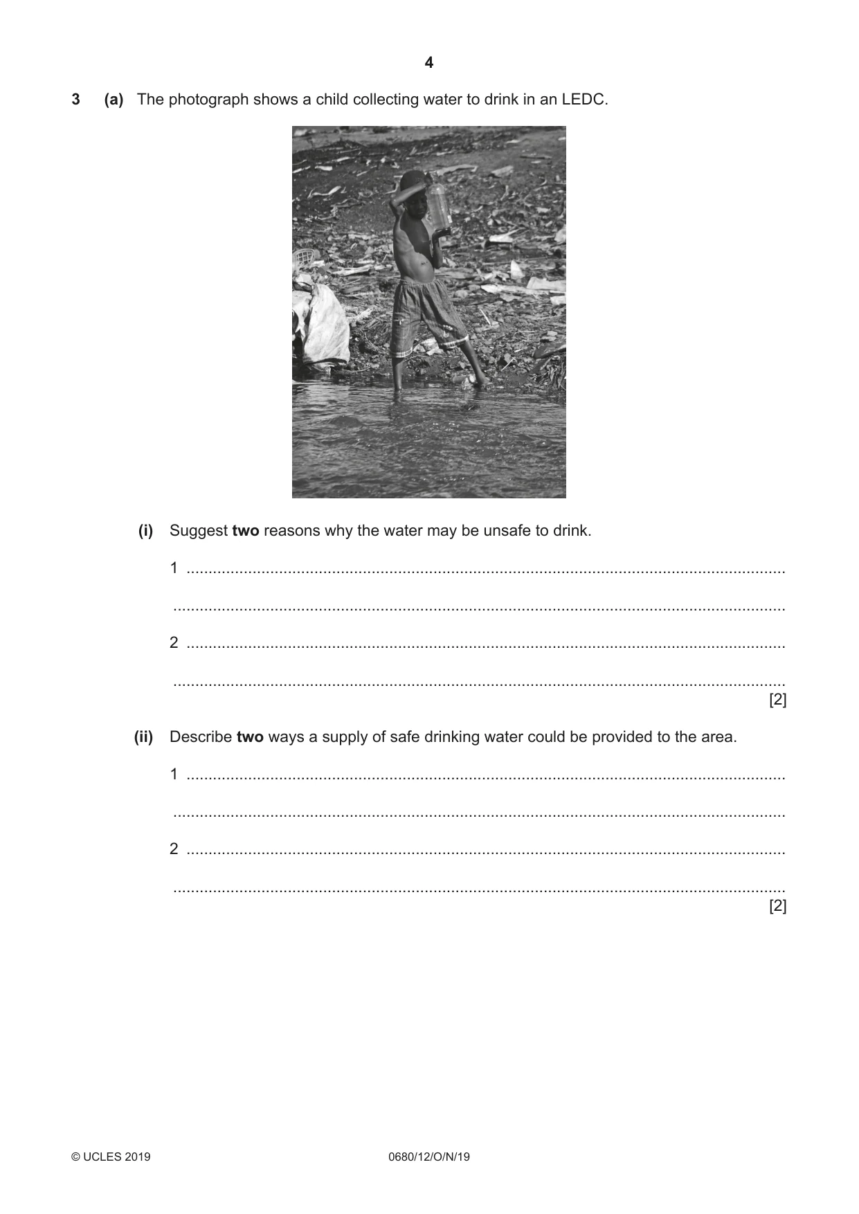 Cambridge IGCSE Environmental Management 0680 2019 Oct/Nov Paper 1 · Variant 2 question paper, page 4 of 20