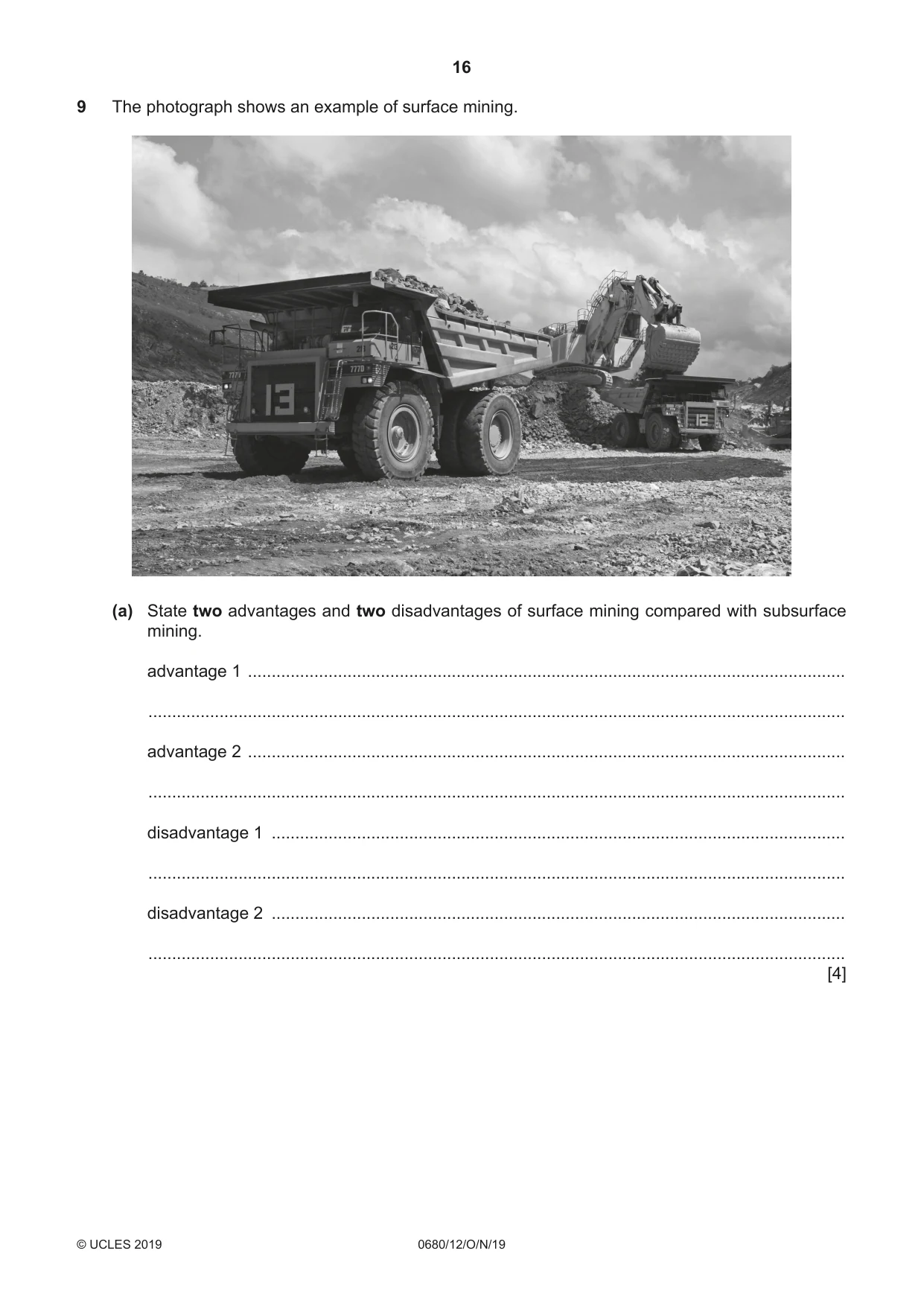 Cambridge IGCSE Environmental Management 0680 2019 Oct/Nov Paper 1 · Variant 2 question paper, page 16 of 20