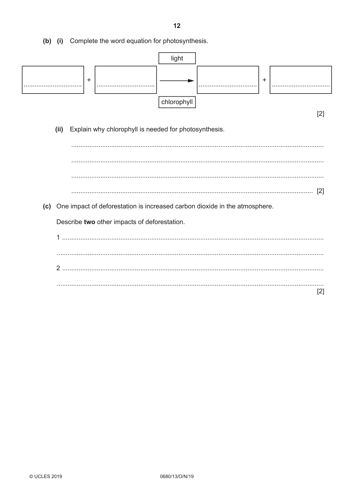 Cambridge IGCSE Environmental Management 0680 2019 Oct/Nov Paper 1 · Variant 3 question paper, page 12 of 20