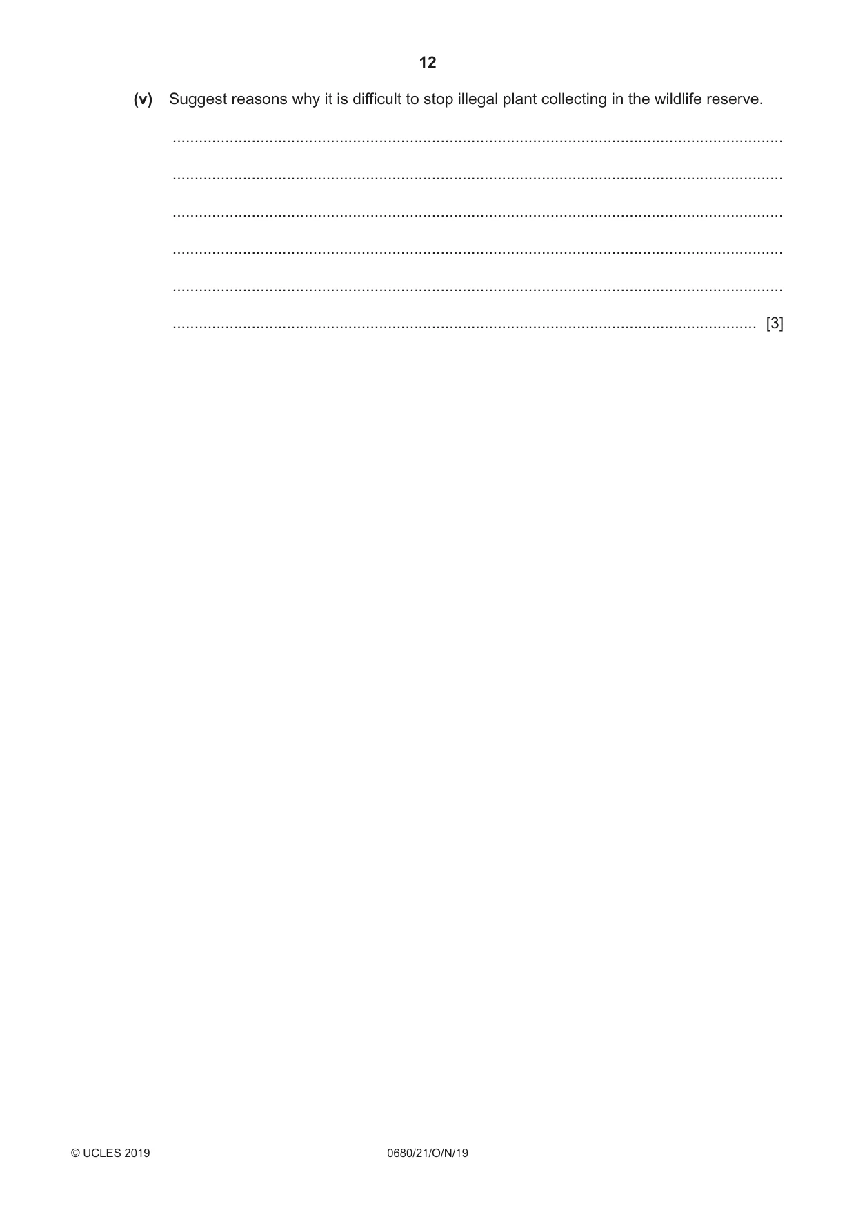 Cambridge IGCSE Environmental Management 0680 2019 Oct/Nov Paper 2 · Variant 1 question paper, page 12 of 24