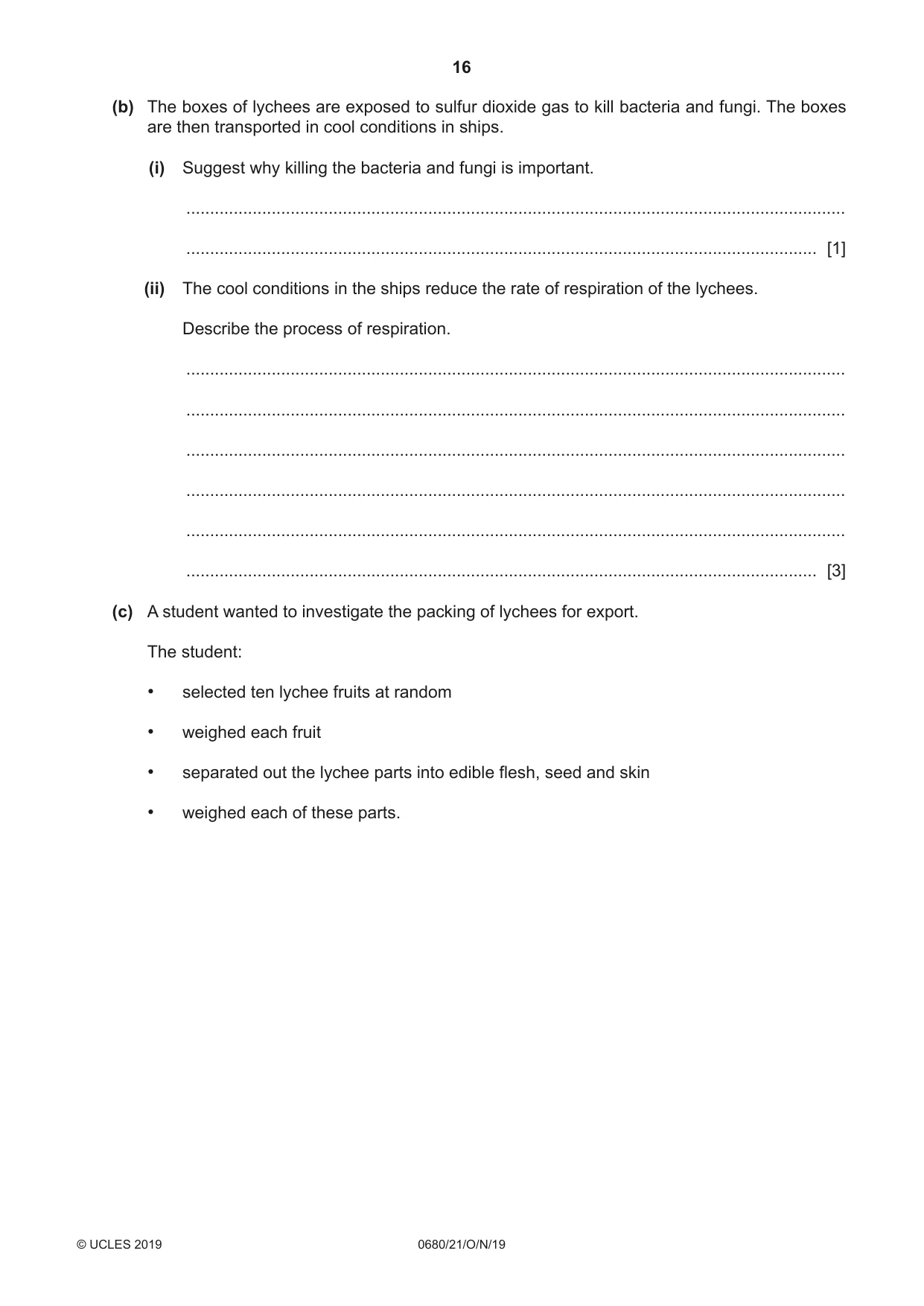 Cambridge IGCSE Environmental Management 0680 2019 Oct/Nov Paper 2 · Variant 1 question paper, page 16 of 24