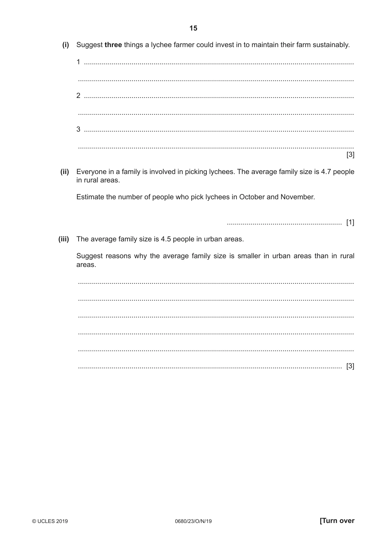 Cambridge IGCSE Environmental Management 0680 2019 Oct/Nov Paper 2 · Variant 3 question paper, page 15 of 24