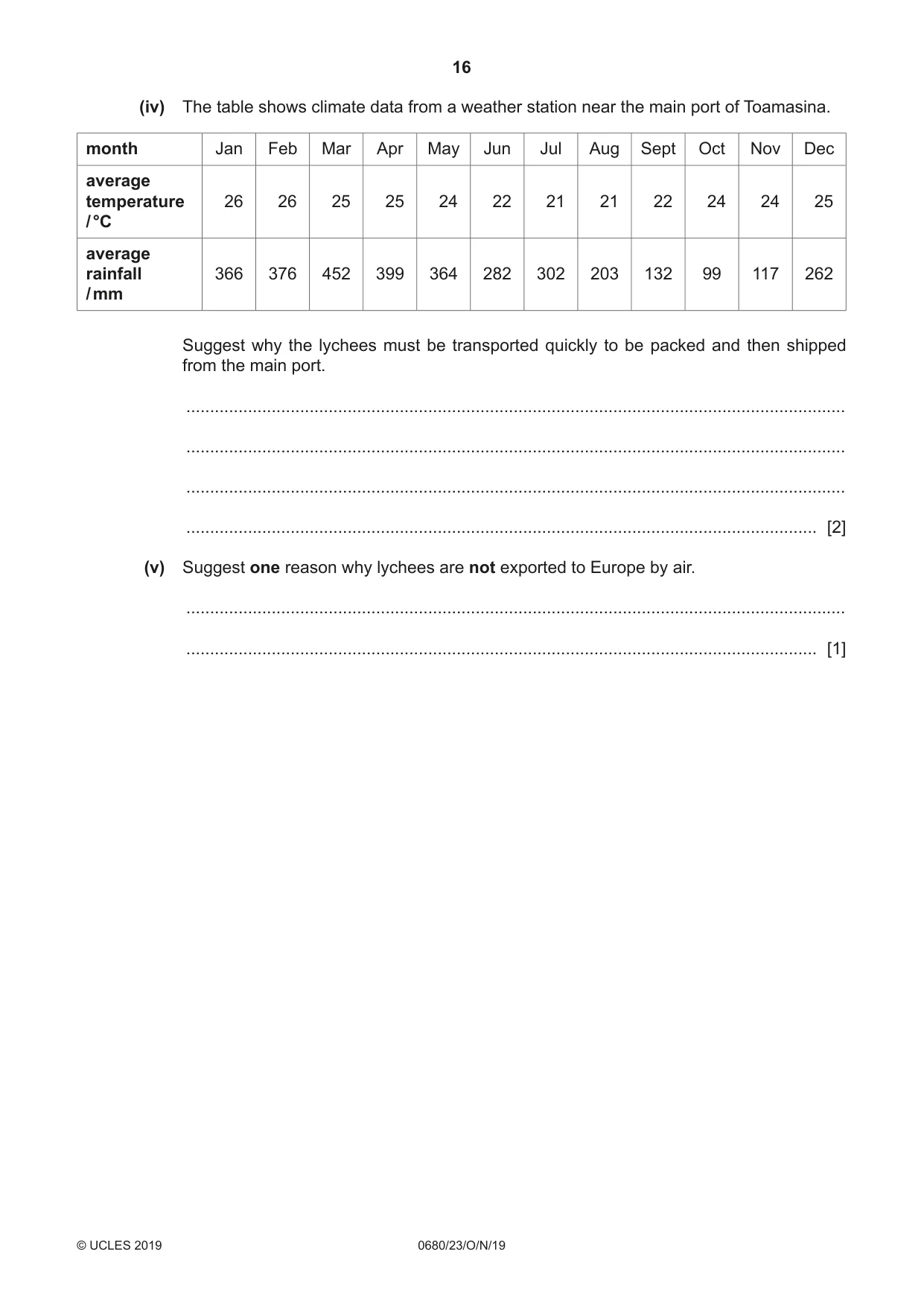 Cambridge IGCSE Environmental Management 0680 2019 Oct/Nov Paper 2 · Variant 3 question paper, page 16 of 24