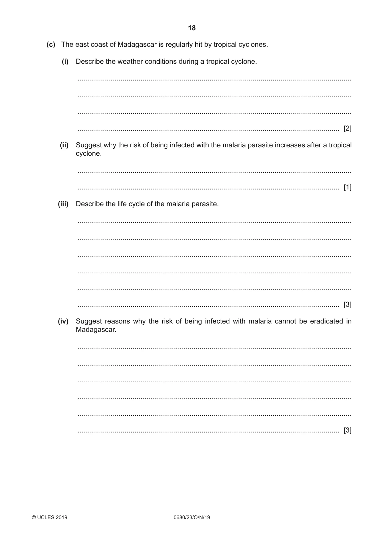 Cambridge IGCSE Environmental Management 0680 2019 Oct/Nov Paper 2 · Variant 3 question paper, page 18 of 24