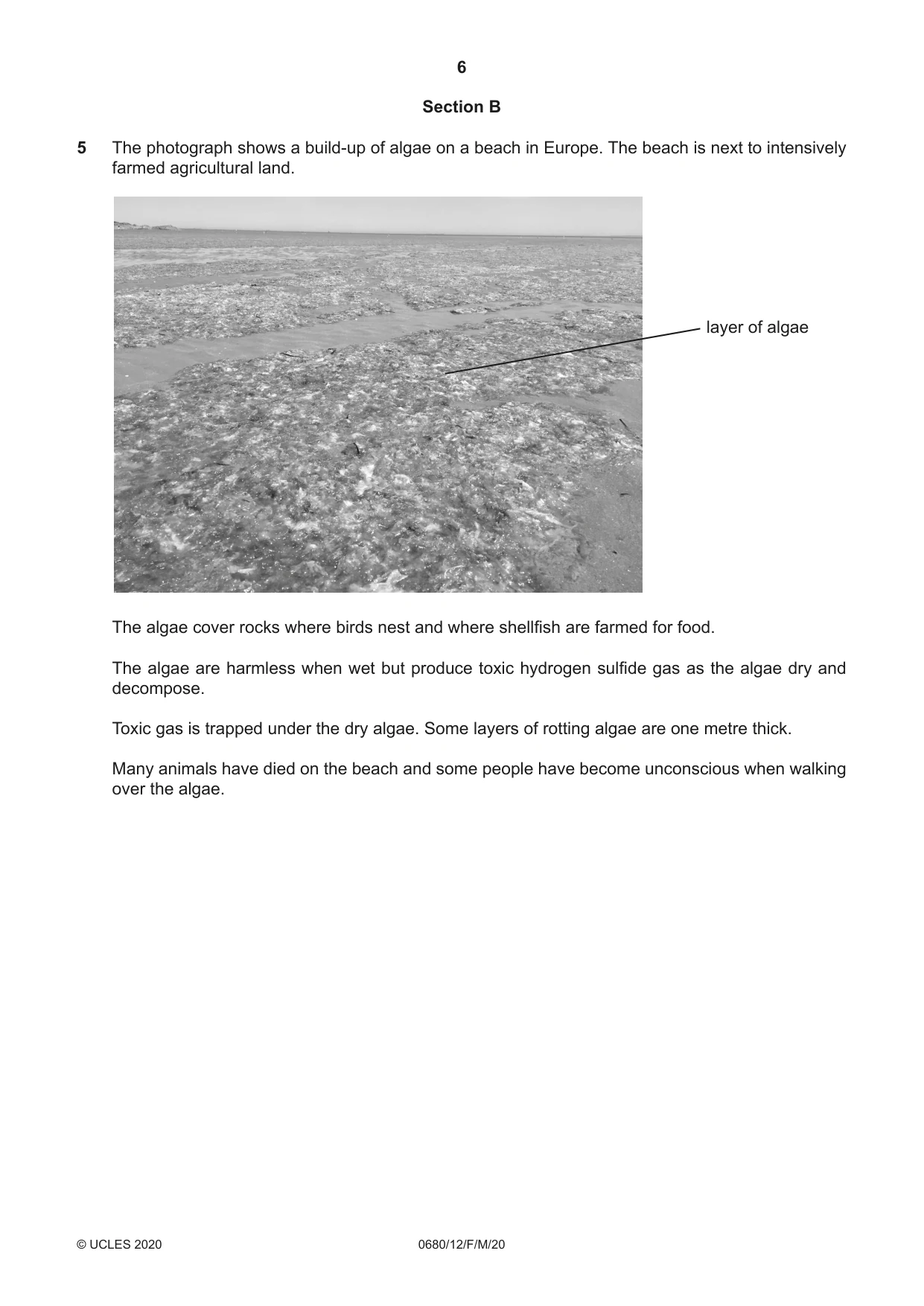 Cambridge IGCSE Environmental Management 0680 2020 Feb/March Paper 1 · Variant 2 question paper, page 6 of 20