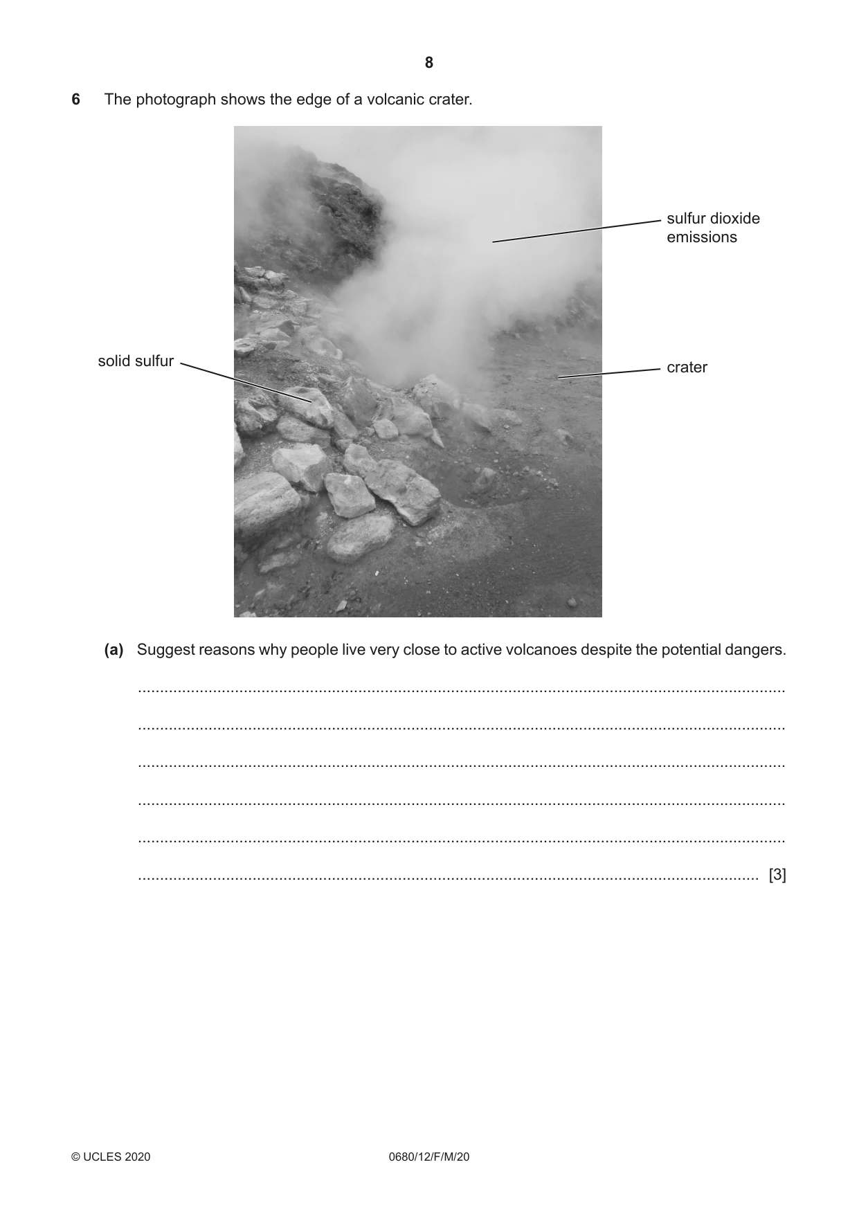 Cambridge IGCSE Environmental Management 0680 2020 Feb/March Paper 1 · Variant 2 question paper, page 8 of 20