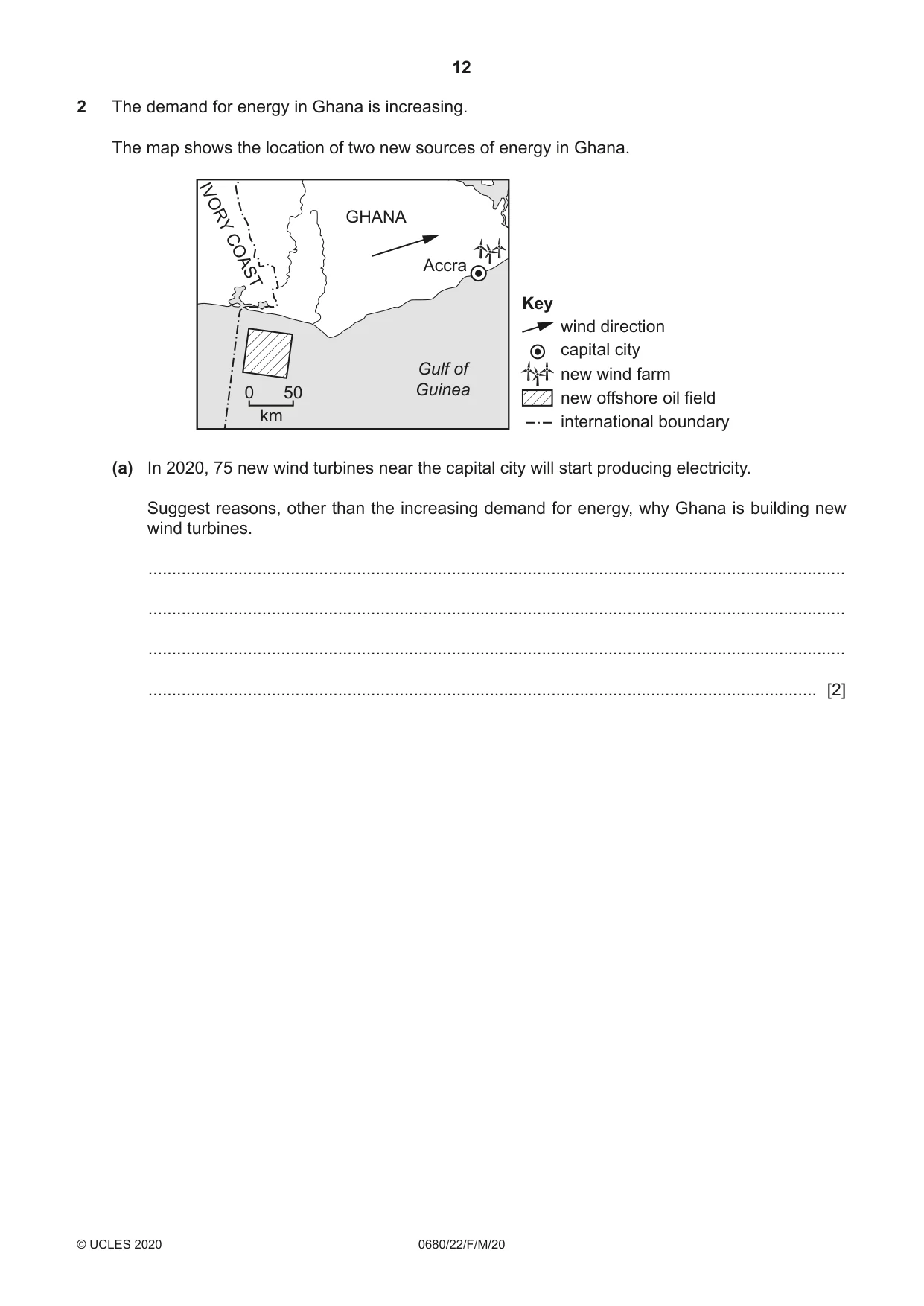Cambridge IGCSE Environmental Management 0680 2020 Feb/March Paper 2 · Variant 2 question paper, page 12 of 20
