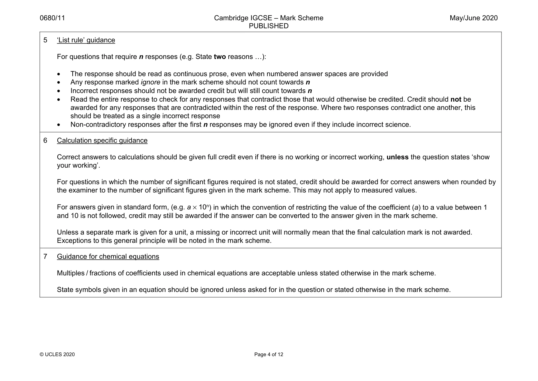 Mark scheme, page 4 of 12
