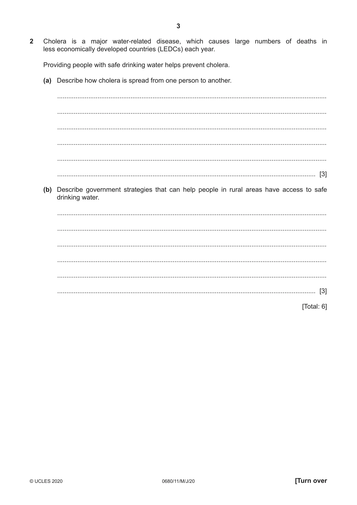 Cambridge IGCSE Environmental Management 0680 2020 May/June Paper 1 · Variant 1 question paper, page 3 of 20