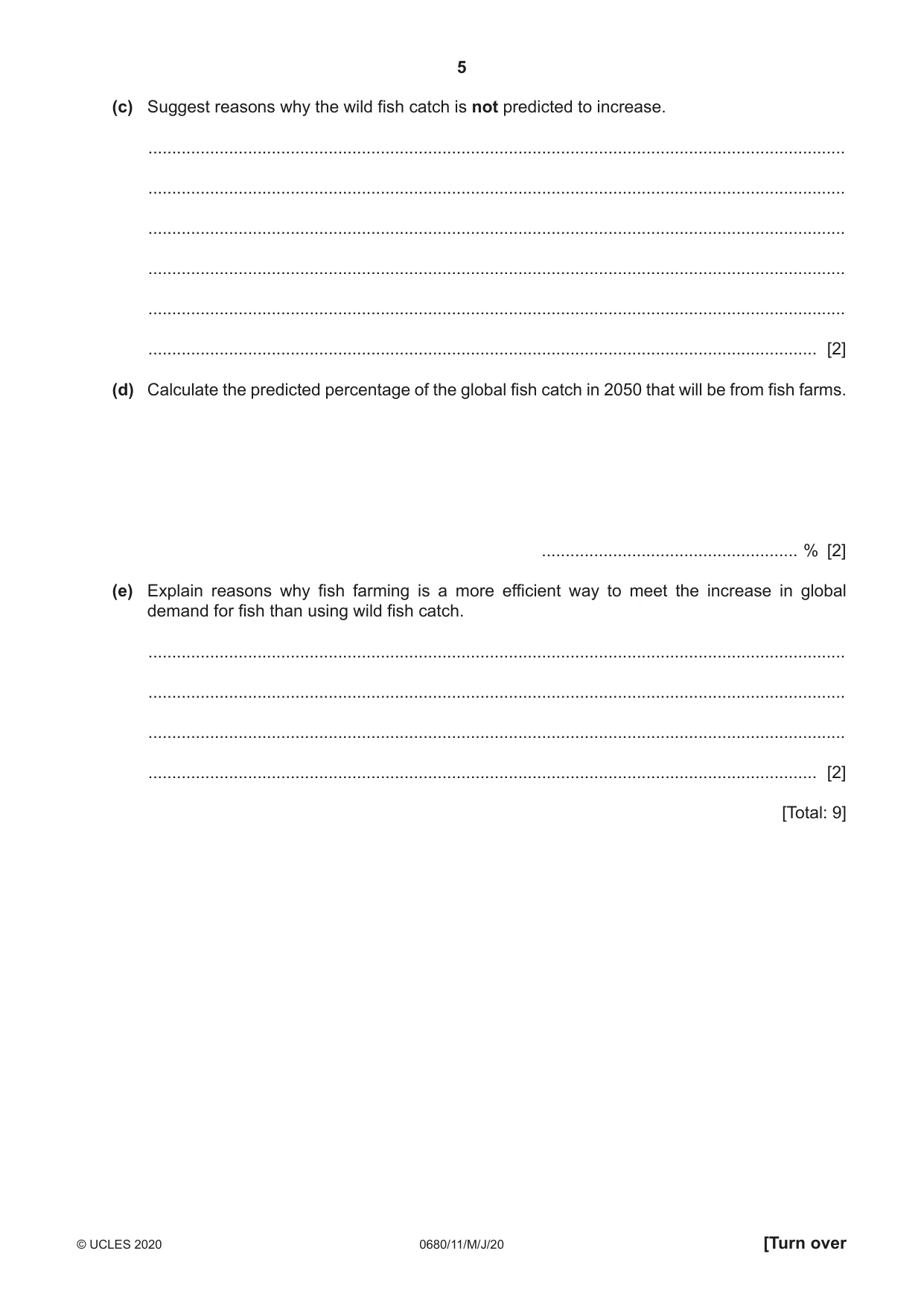 Cambridge IGCSE Environmental Management 0680 2020 May/June Paper 1 · Variant 1 question paper, page 5 of 20