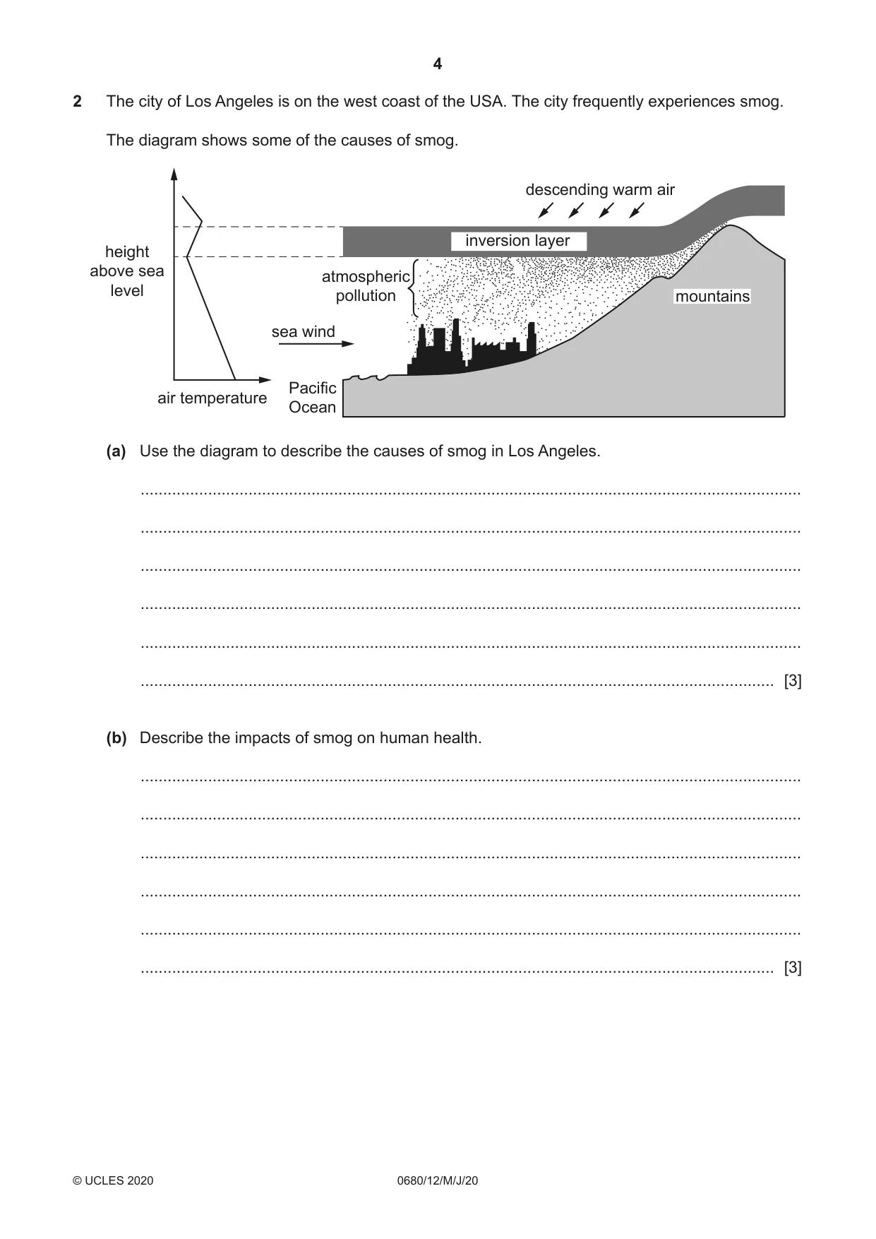 Cambridge IGCSE Environmental Management 0680 2020 May/June Paper 1 · Variant 2 question paper, page 4 of 20