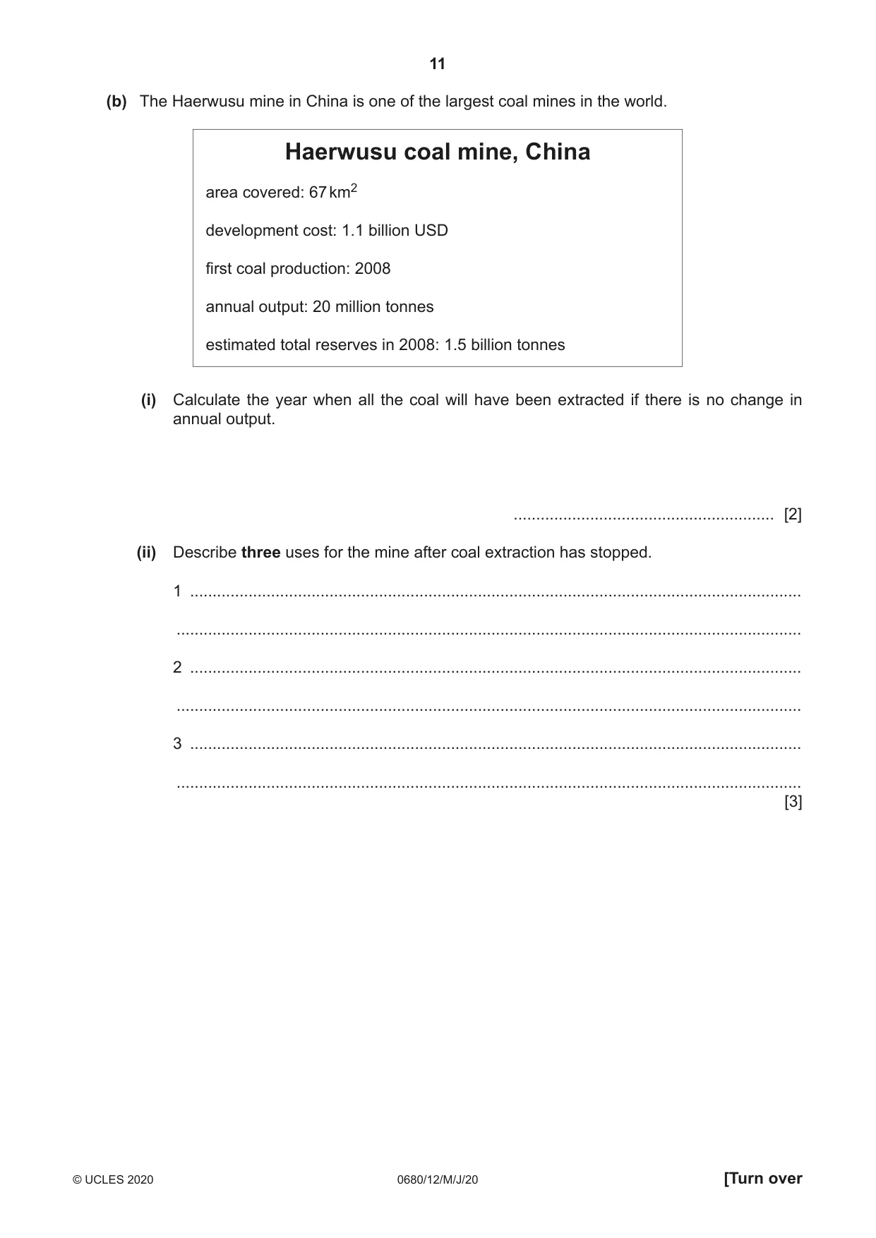Cambridge IGCSE Environmental Management 0680 2020 May/June Paper 1 · Variant 2 question paper, page 11 of 20