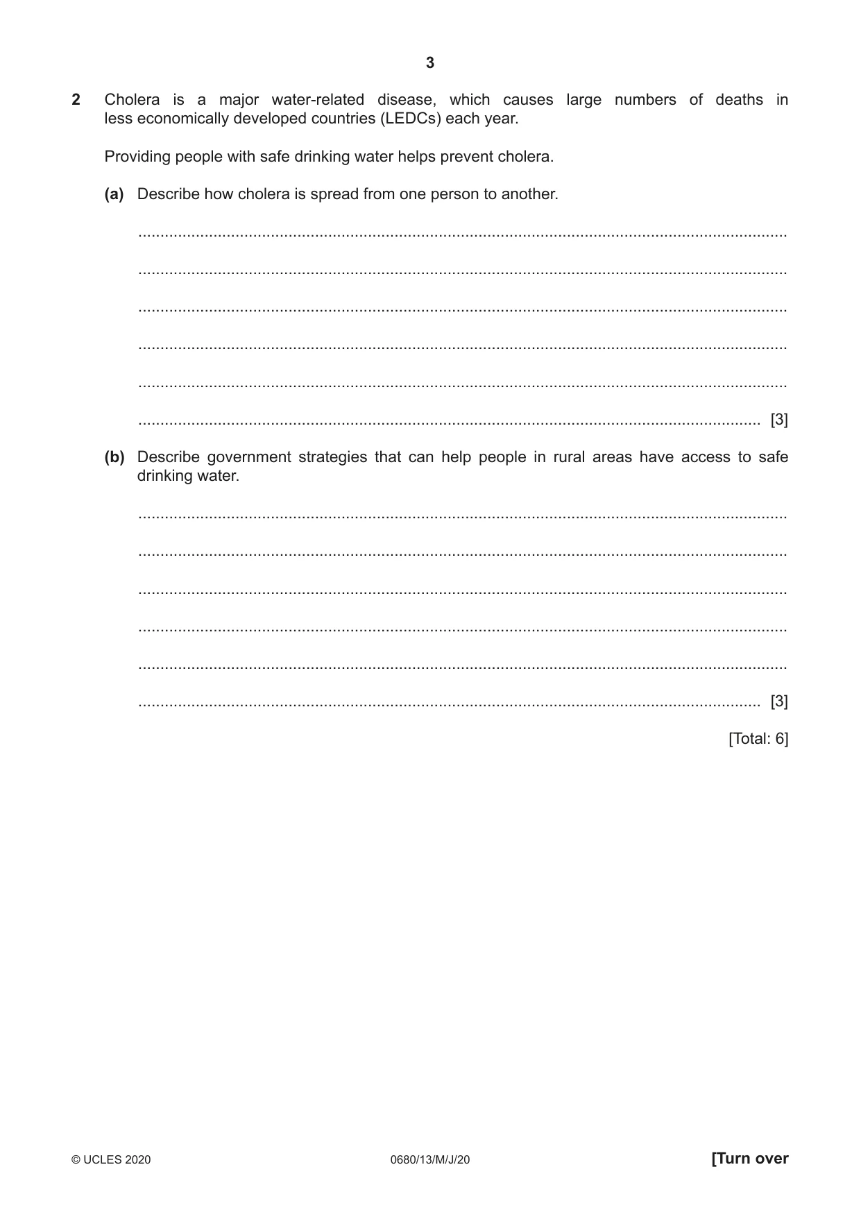 Cambridge IGCSE Environmental Management 0680 2020 May/June Paper 1 · Variant 3 question paper, page 3 of 20