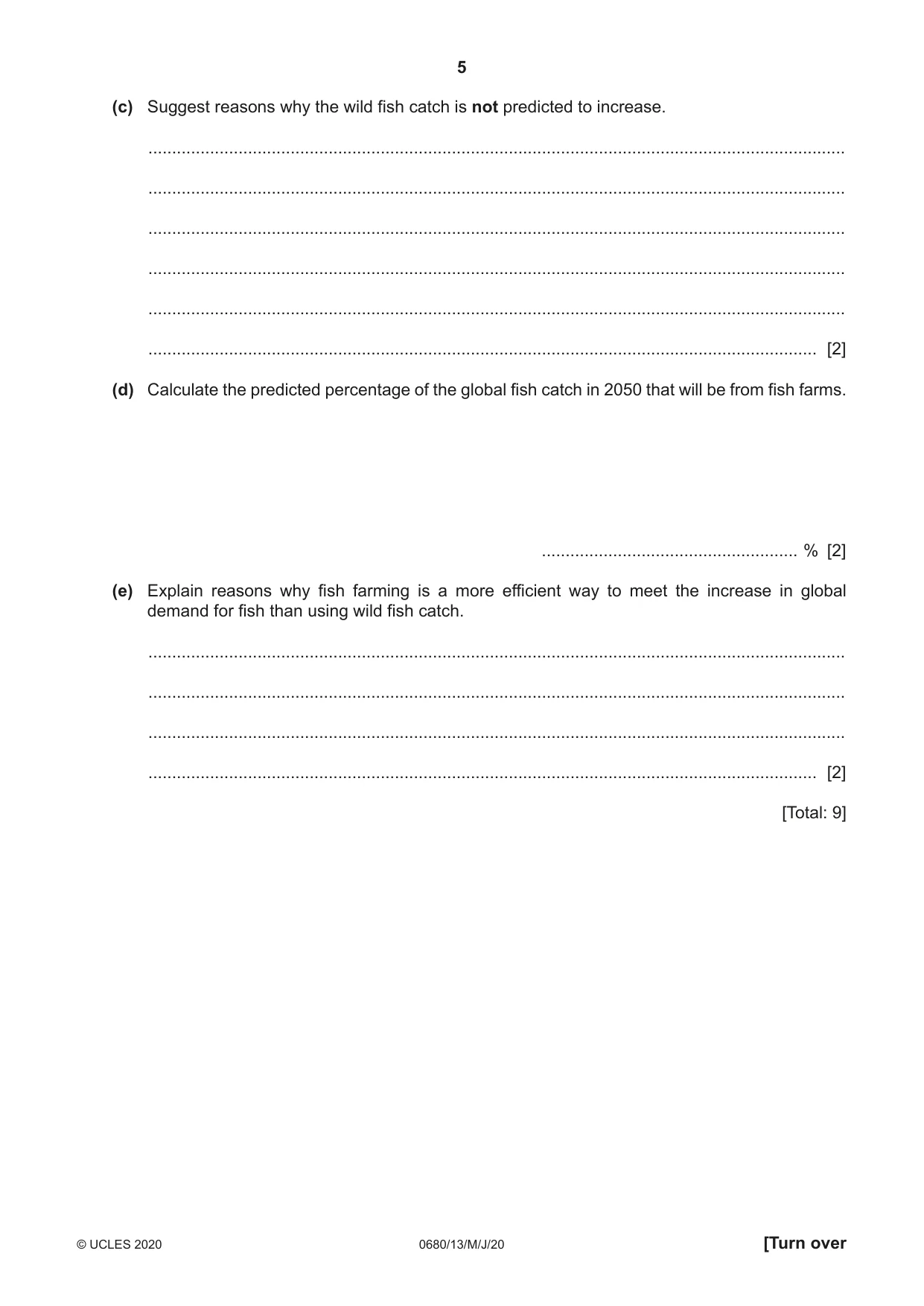 Cambridge IGCSE Environmental Management 0680 2020 May/June Paper 1 · Variant 3 question paper, page 5 of 20