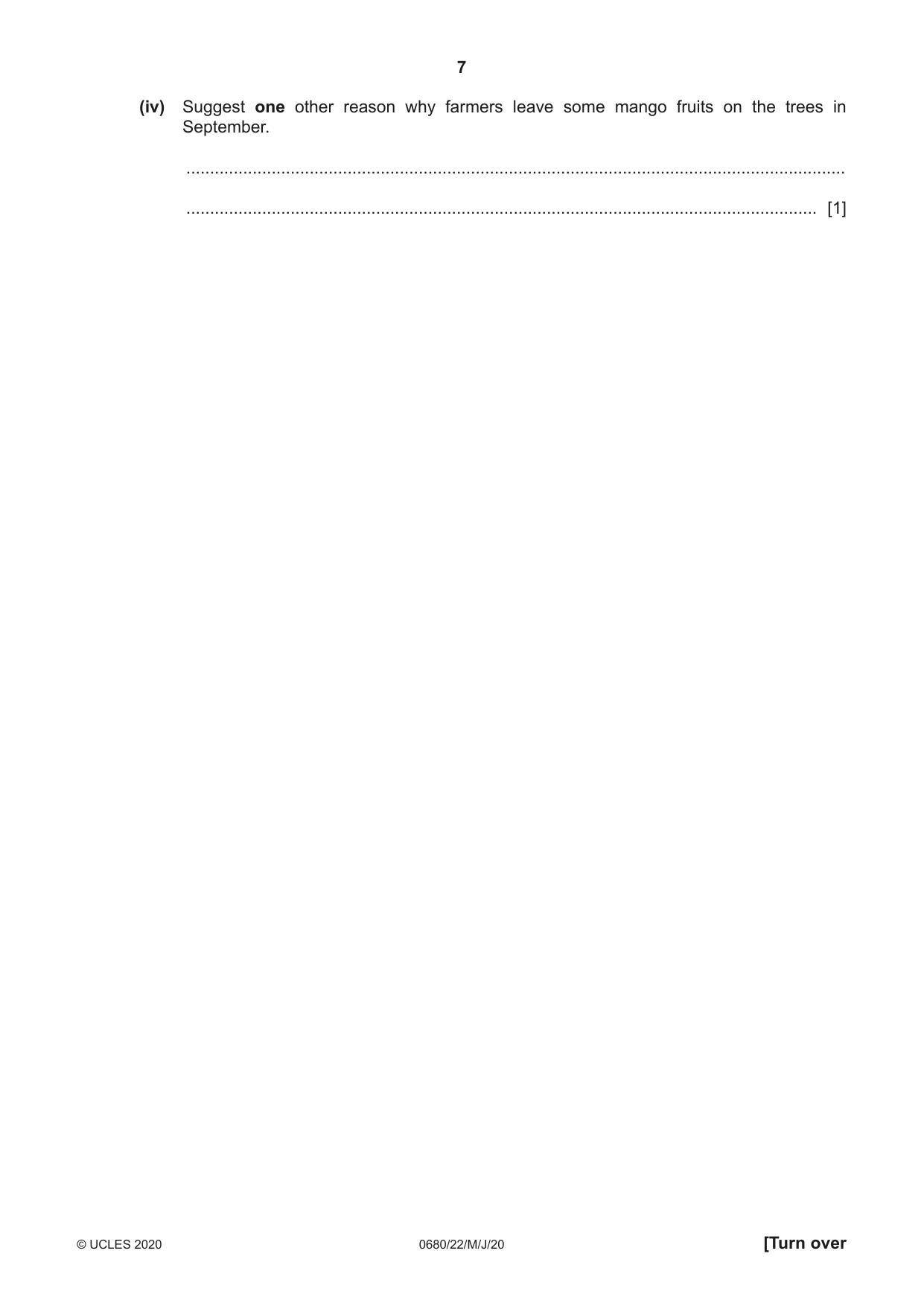 Cambridge IGCSE Environmental Management 0680 2020 May/June Paper 2 · Variant 2 question paper, page 7 of 20