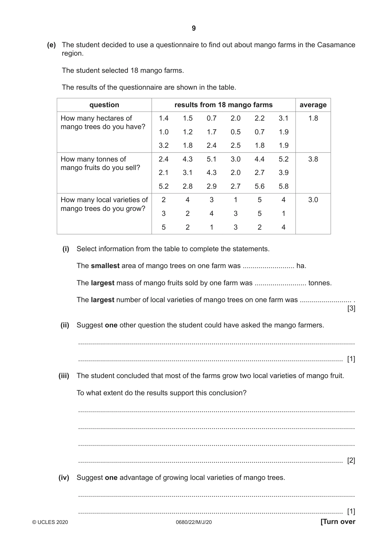Cambridge IGCSE Environmental Management 0680 2020 May/June Paper 2 · Variant 2 question paper, page 9 of 20