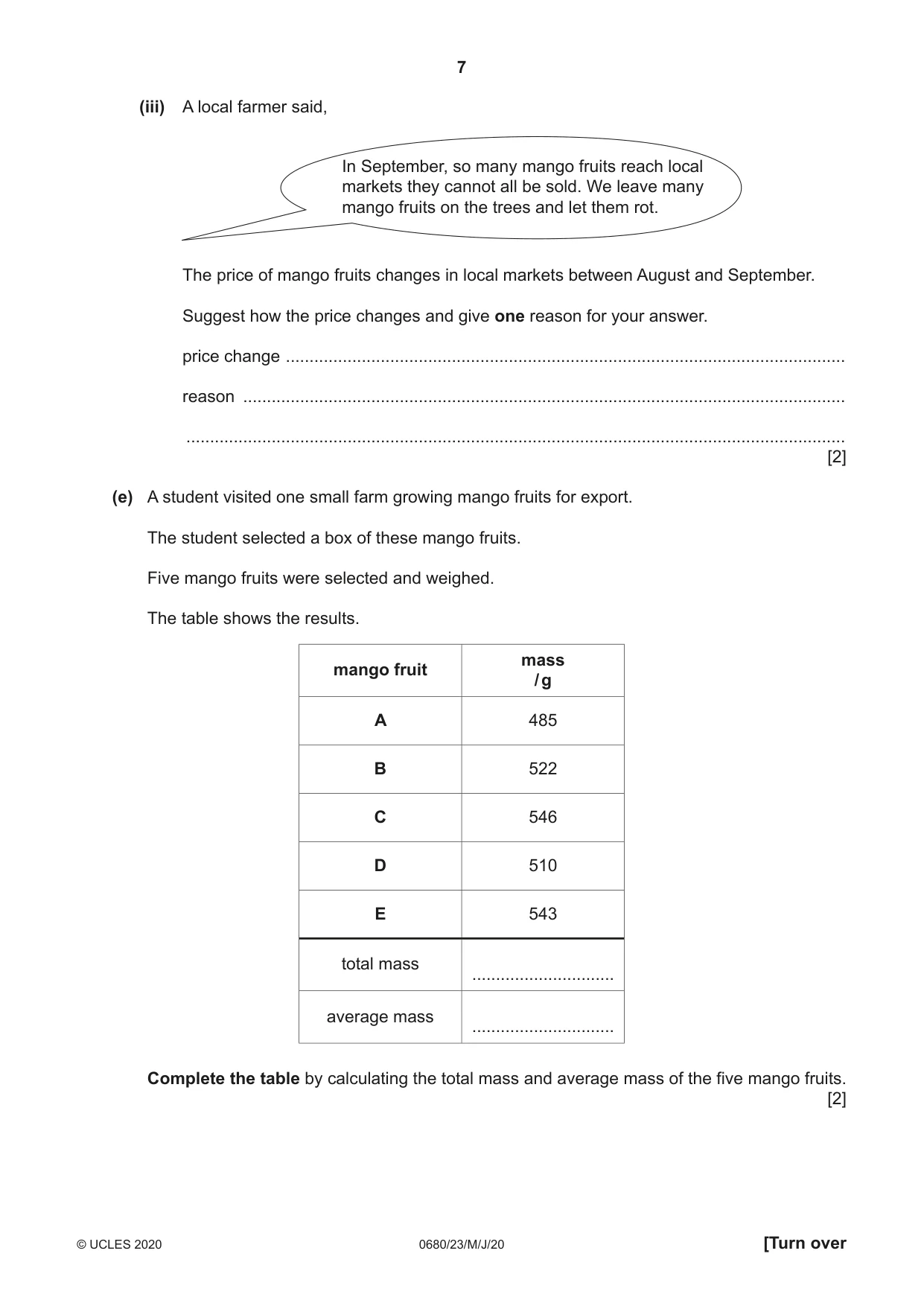 Cambridge IGCSE Environmental Management 0680 2020 May/June Paper 2 · Variant 3 question paper, page 7 of 24