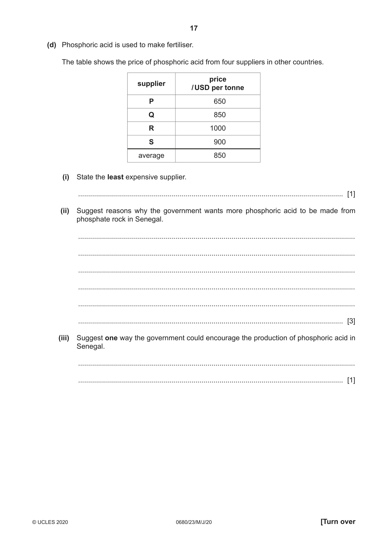 Cambridge IGCSE Environmental Management 0680 2020 May/June Paper 2 · Variant 3 question paper, page 17 of 24