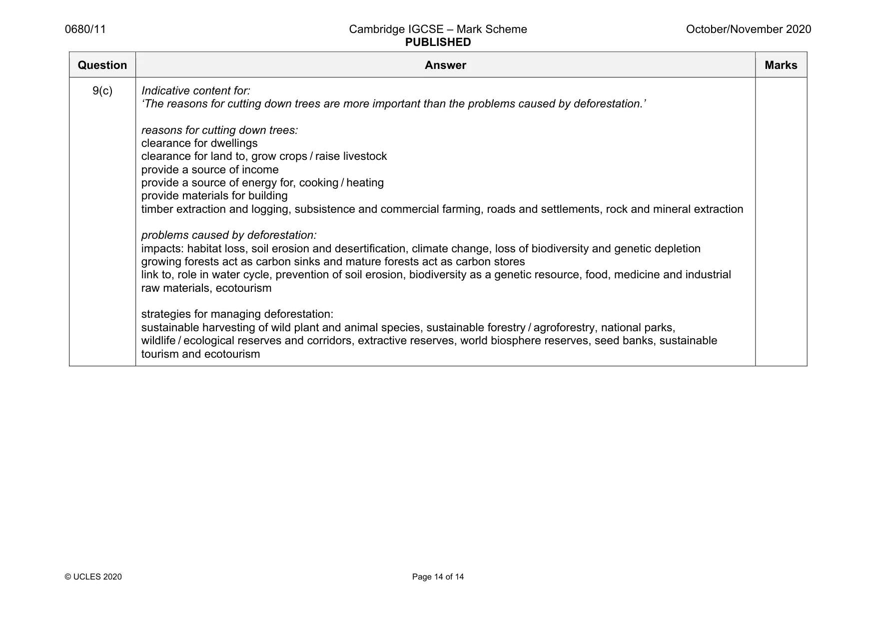 Mark scheme, page 14 of 14
