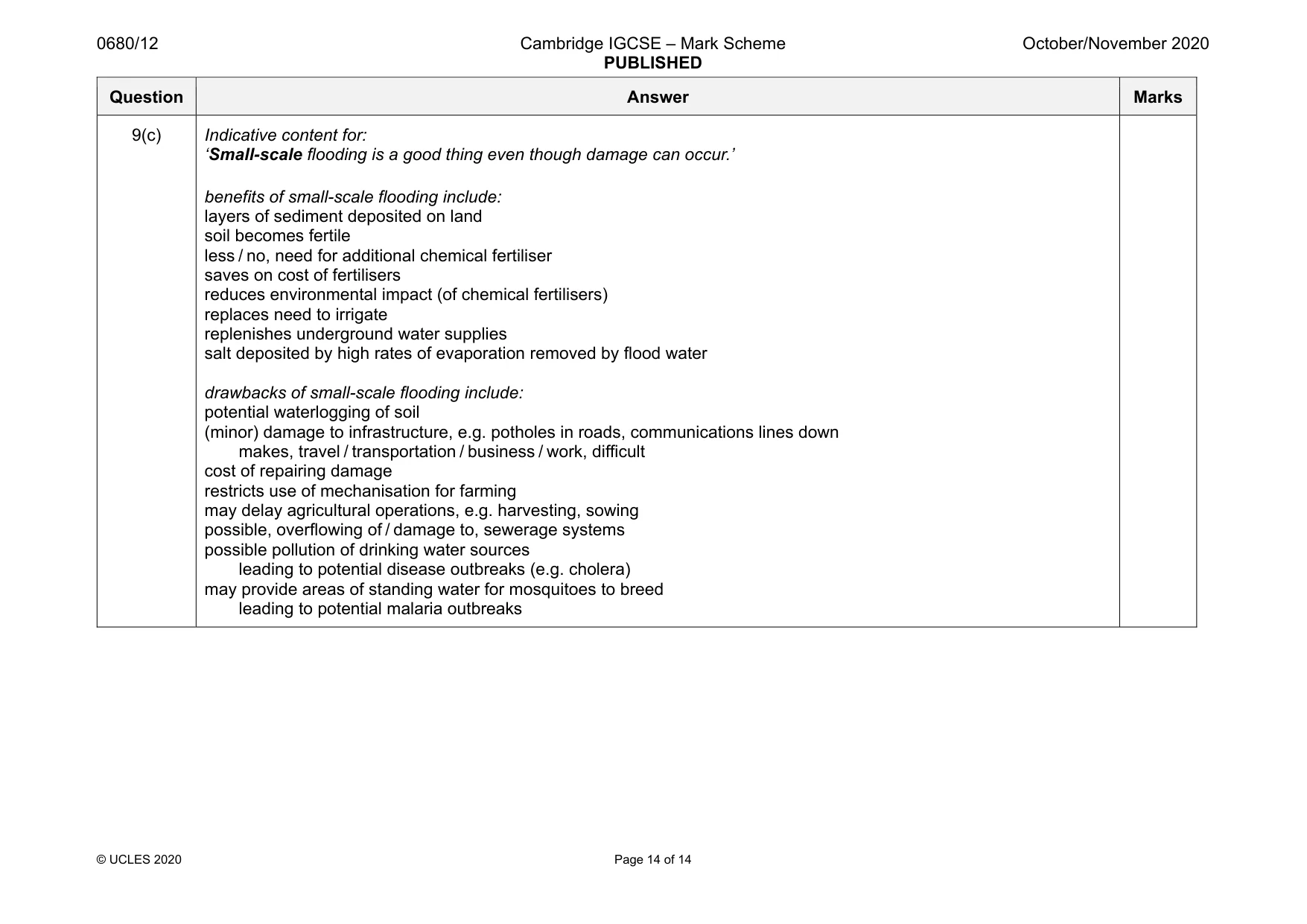 Mark scheme, page 14 of 14
