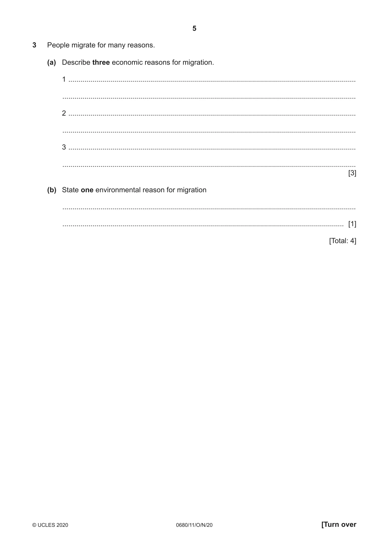 Cambridge IGCSE Environmental Management 0680 2020 Oct/Nov Paper 1 · Variant 1 question paper, page 5 of 20