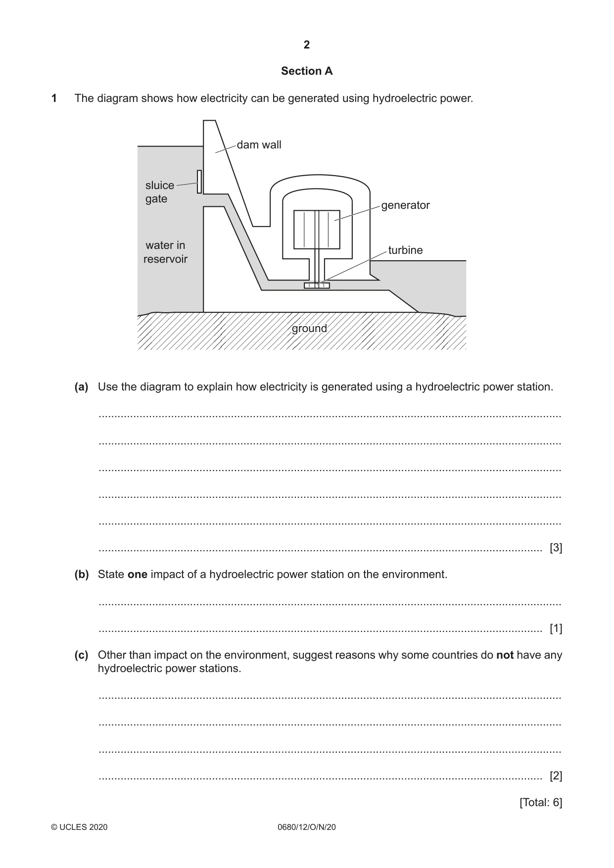 Cambridge IGCSE Environmental Management 0680 2020 Oct/Nov Paper 1 · Variant 2 question paper, page 2 of 20