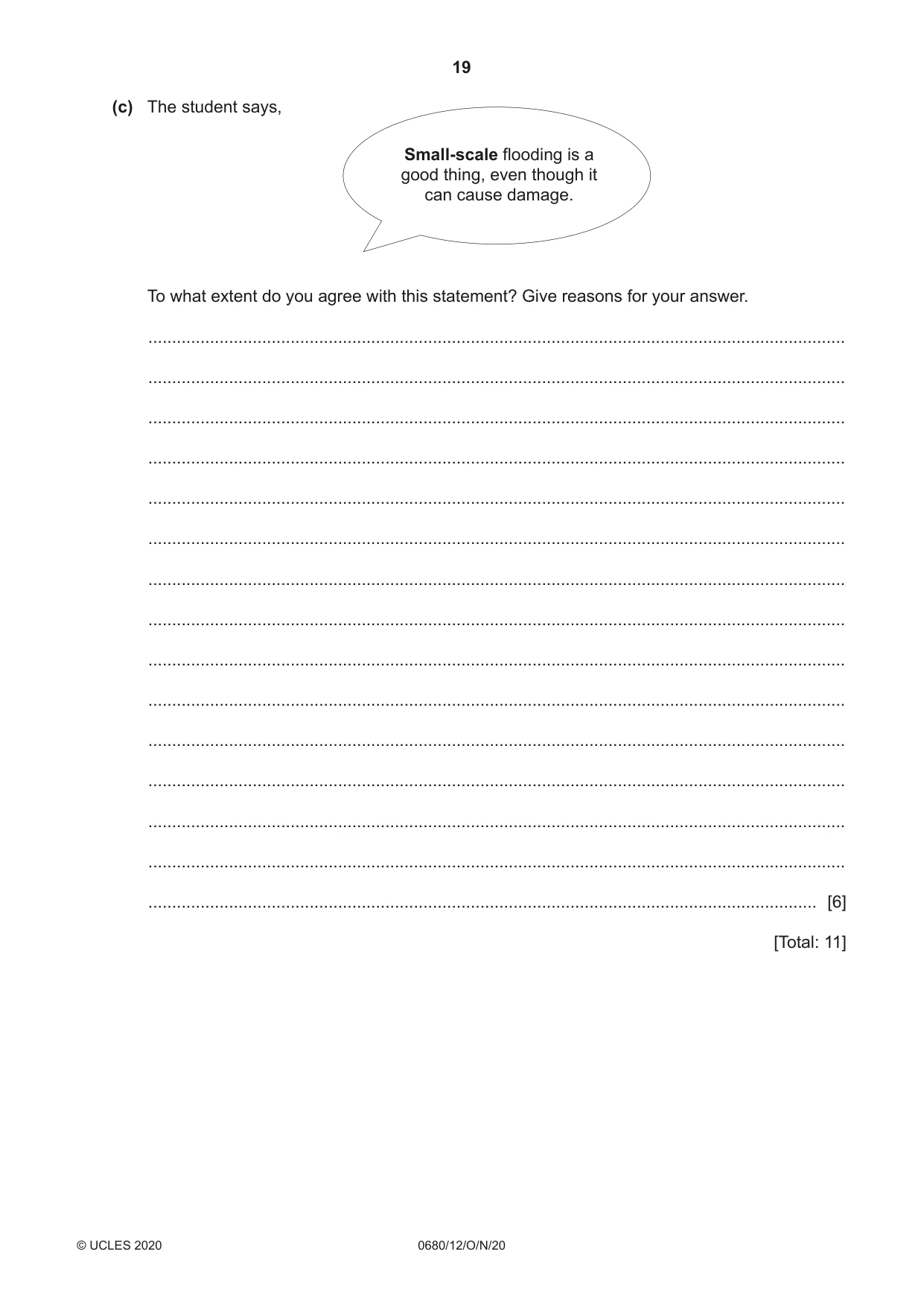 Cambridge IGCSE Environmental Management 0680 2020 Oct/Nov Paper 1 · Variant 2 question paper, page 19 of 20