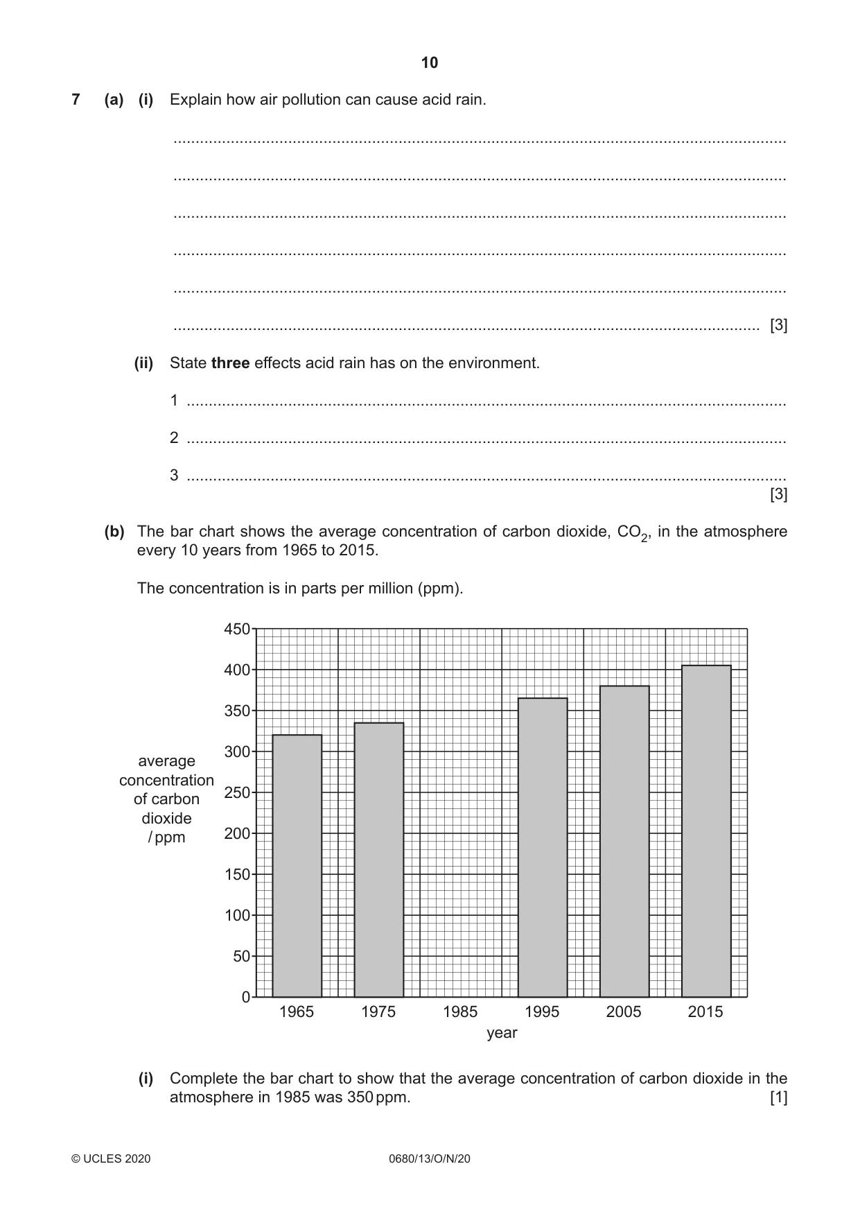 Cambridge IGCSE Environmental Management 0680 2020 Oct/Nov Paper 1 · Variant 3 question paper, page 10 of 16