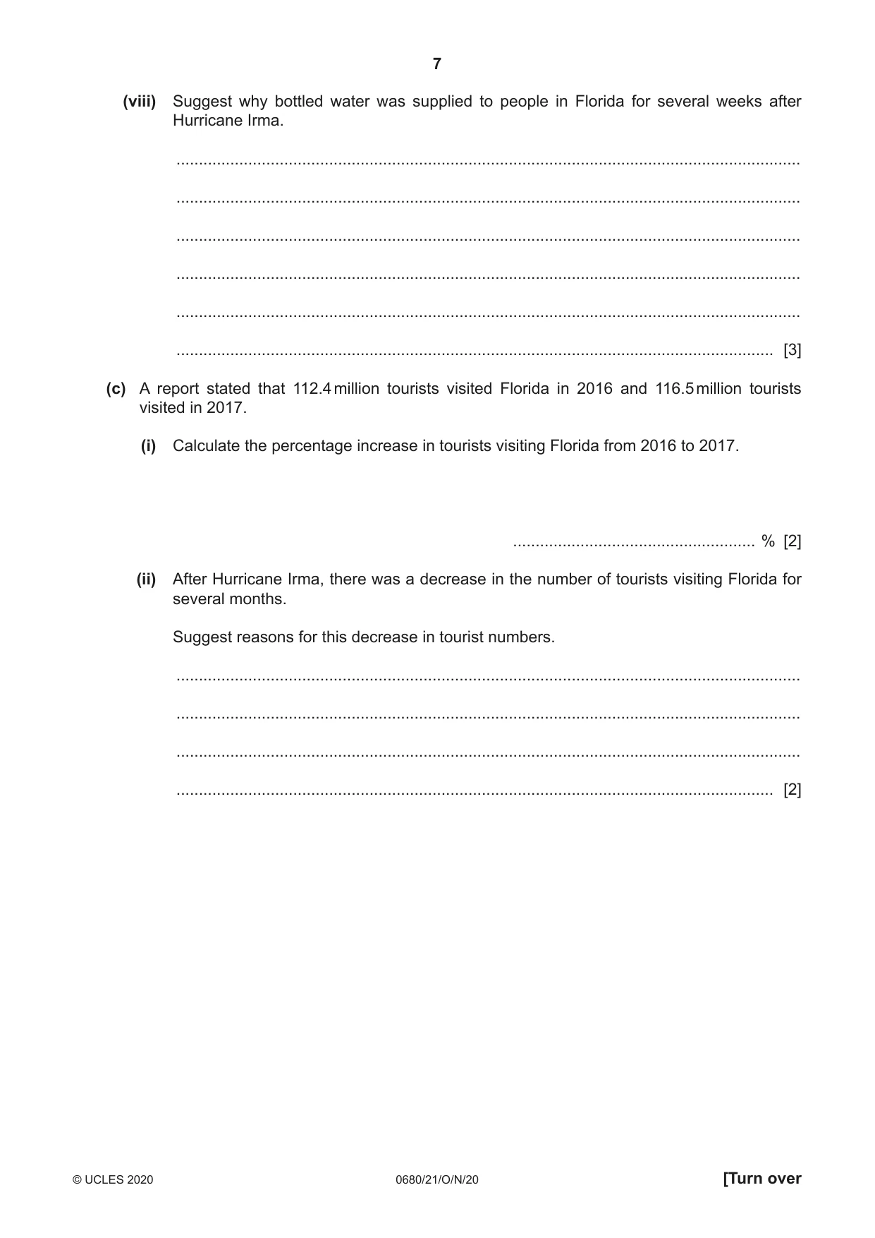 Cambridge IGCSE Environmental Management 0680 2020 Oct/Nov Paper 2 · Variant 1 question paper, page 7 of 24