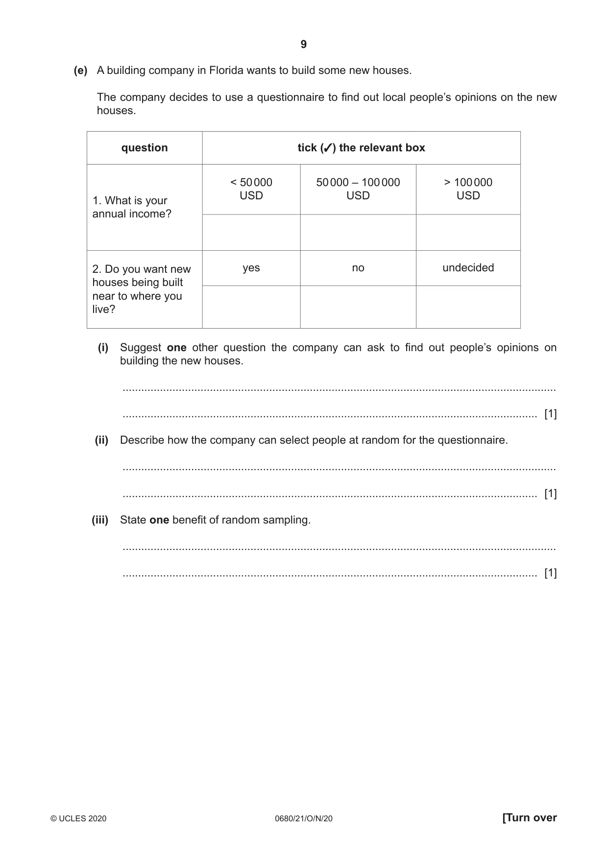 Cambridge IGCSE Environmental Management 0680 2020 Oct/Nov Paper 2 · Variant 1 question paper, page 9 of 24