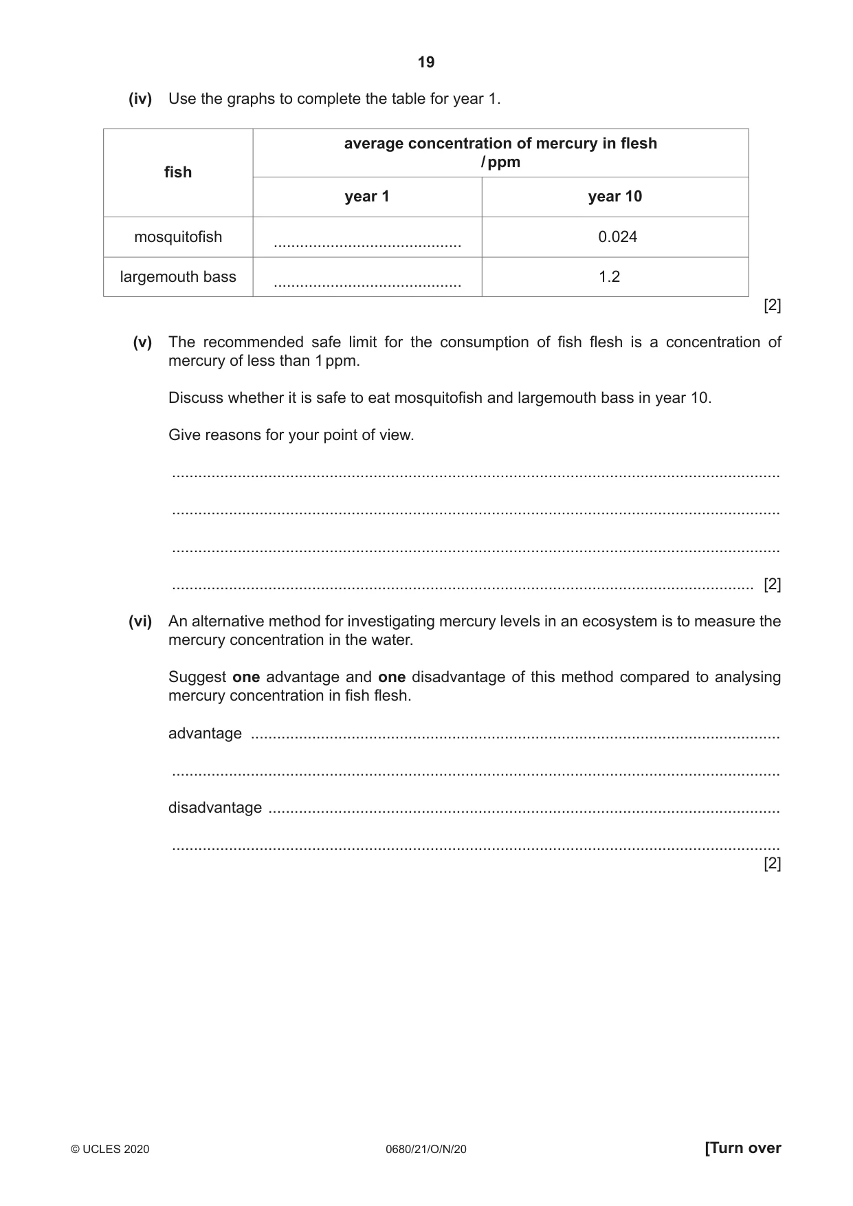 Cambridge IGCSE Environmental Management 0680 2020 Oct/Nov Paper 2 · Variant 1 question paper, page 19 of 24