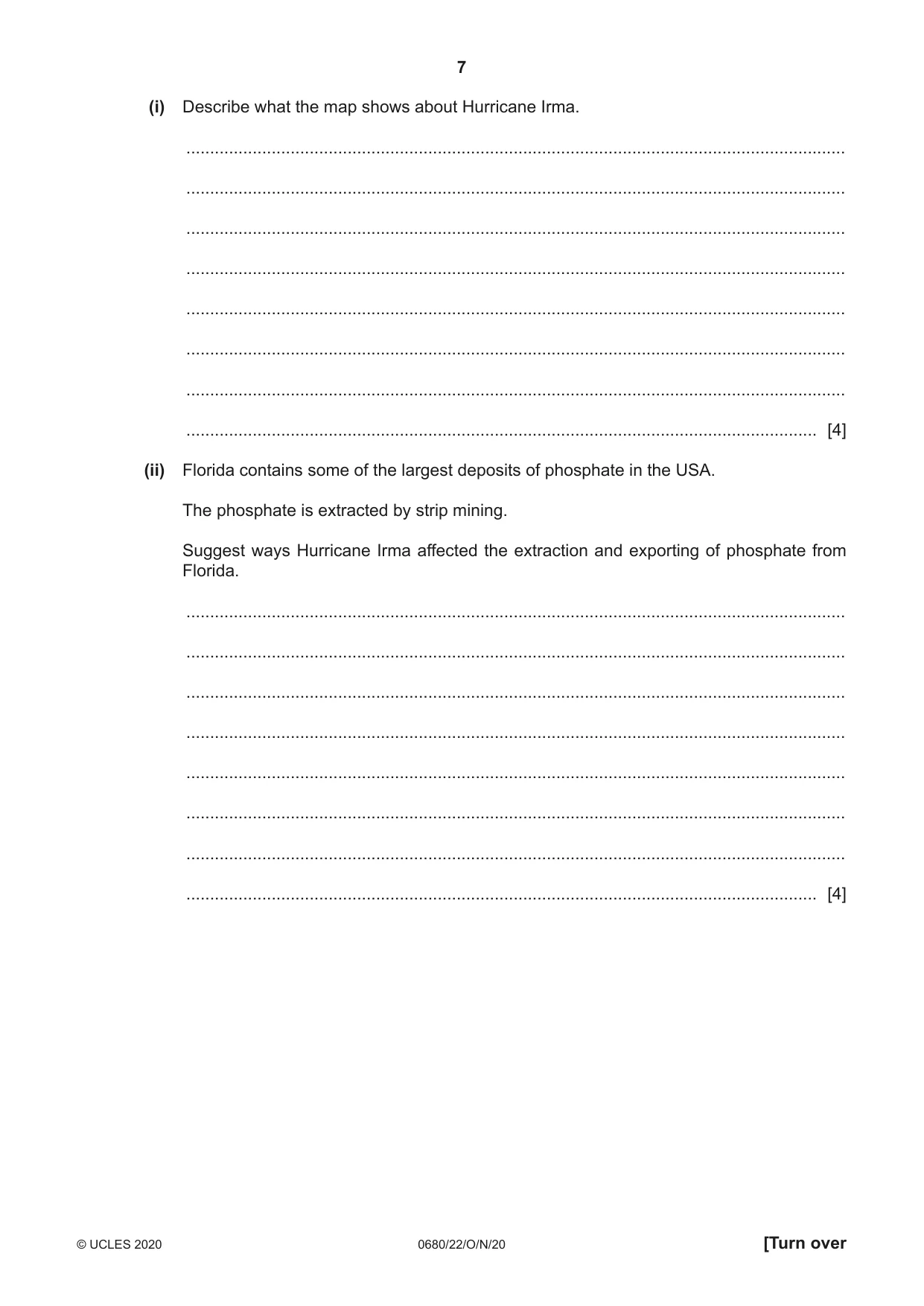 Cambridge IGCSE Environmental Management 0680 2020 Oct/Nov Paper 2 · Variant 2 question paper, page 7 of 24