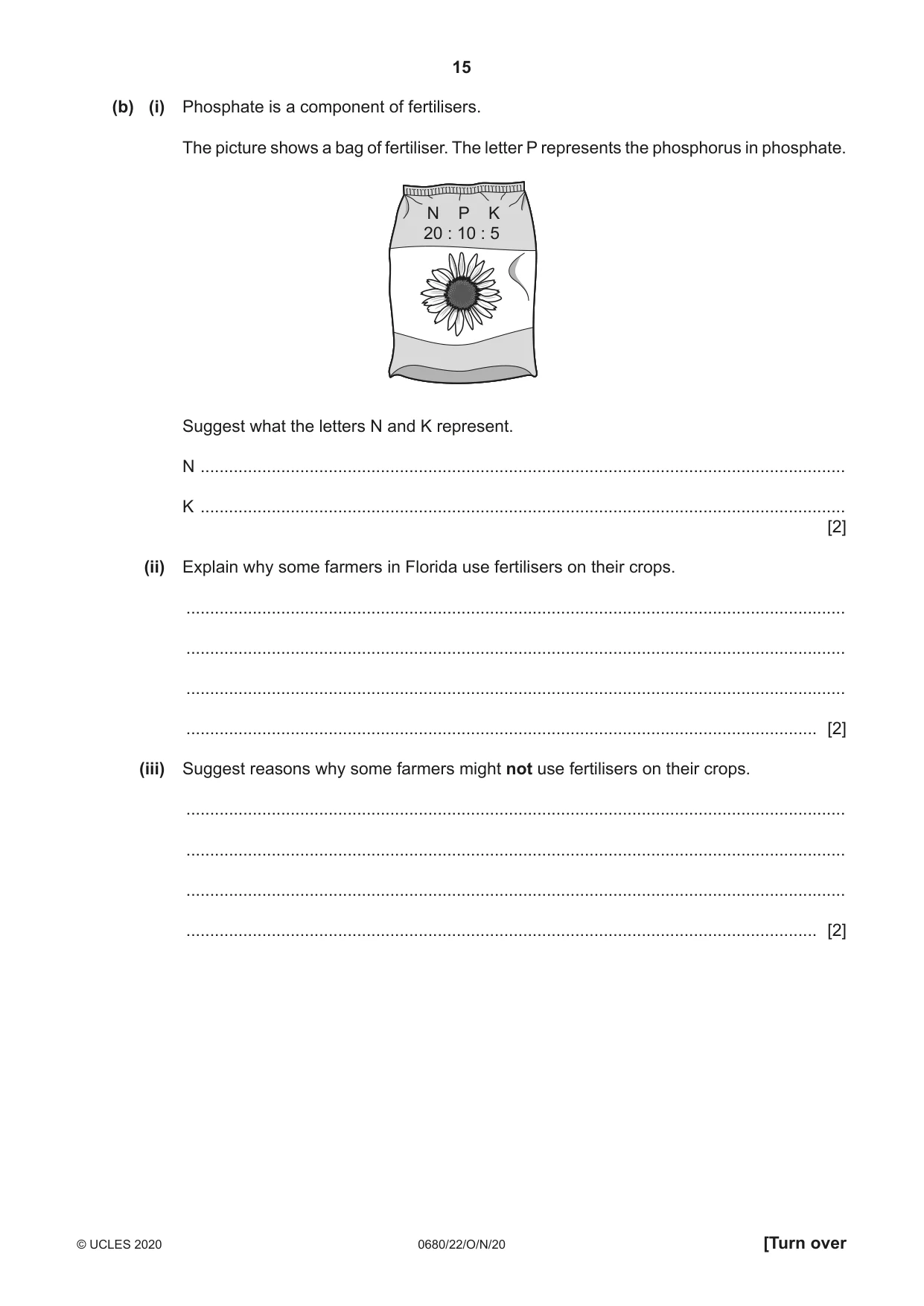 Cambridge IGCSE Environmental Management 0680 2020 Oct/Nov Paper 2 · Variant 2 question paper, page 15 of 24