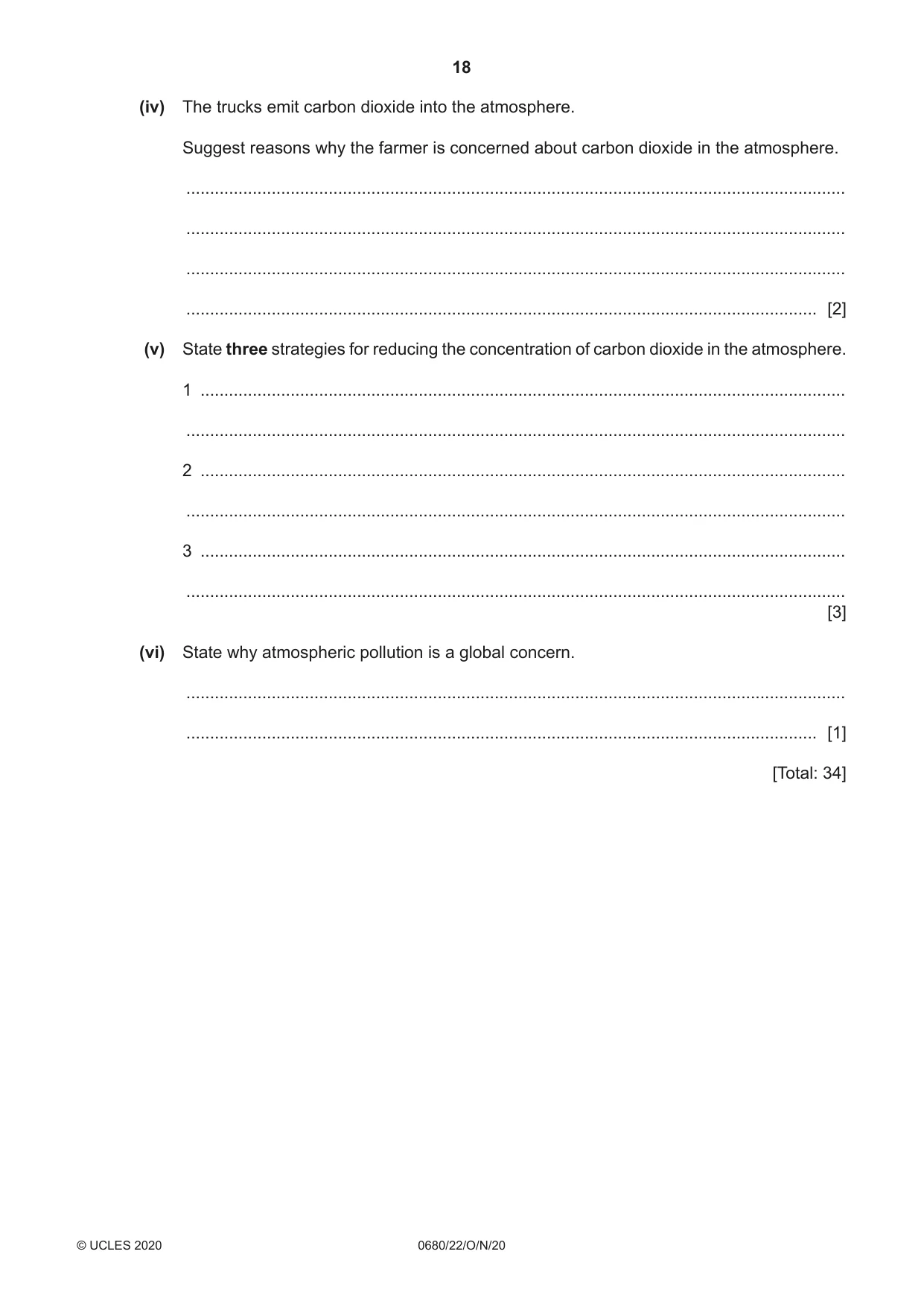 Cambridge IGCSE Environmental Management 0680 2020 Oct/Nov Paper 2 · Variant 2 question paper, page 18 of 24