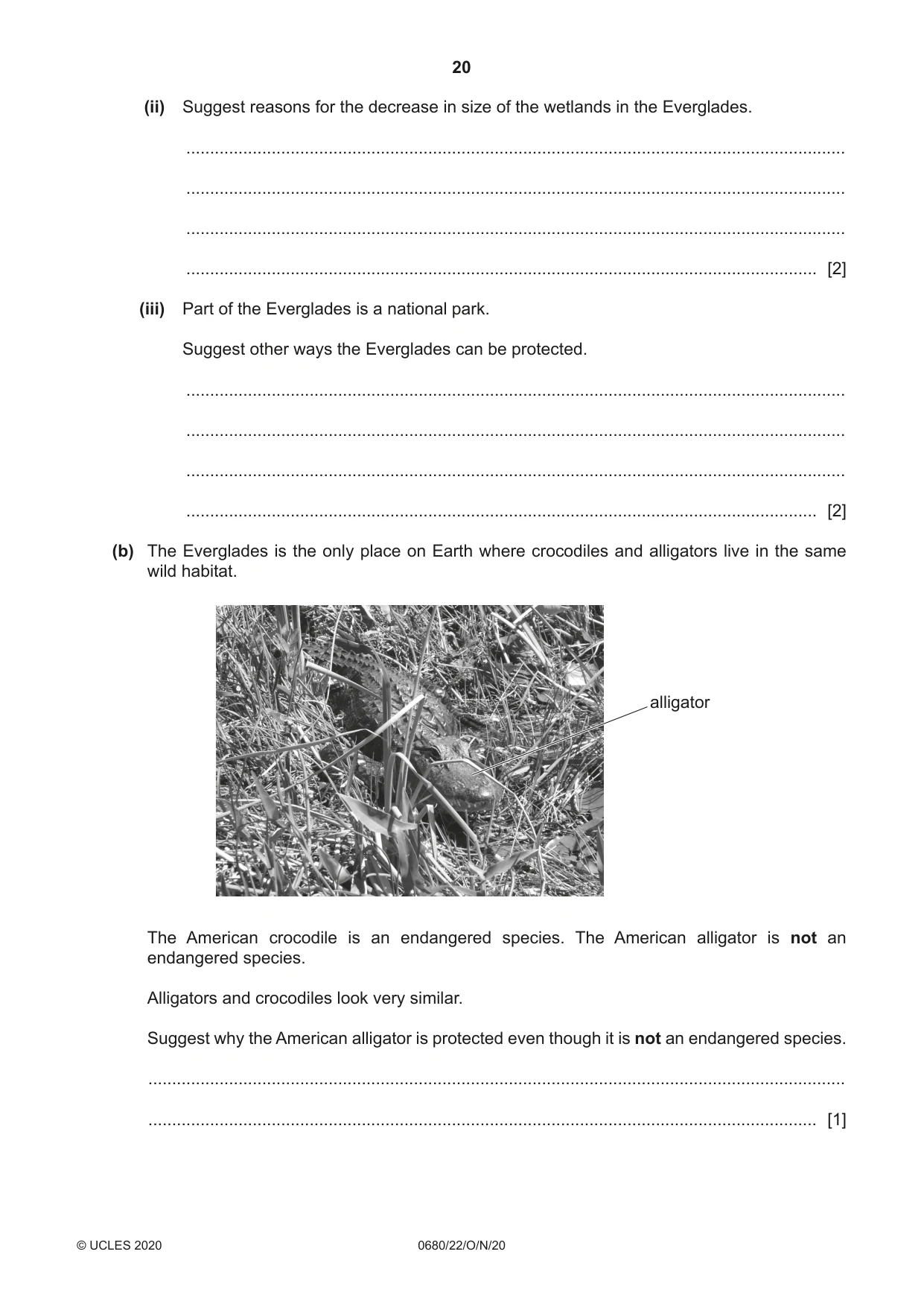 Cambridge IGCSE Environmental Management 0680 2020 Oct/Nov Paper 2 · Variant 2 question paper, page 20 of 24