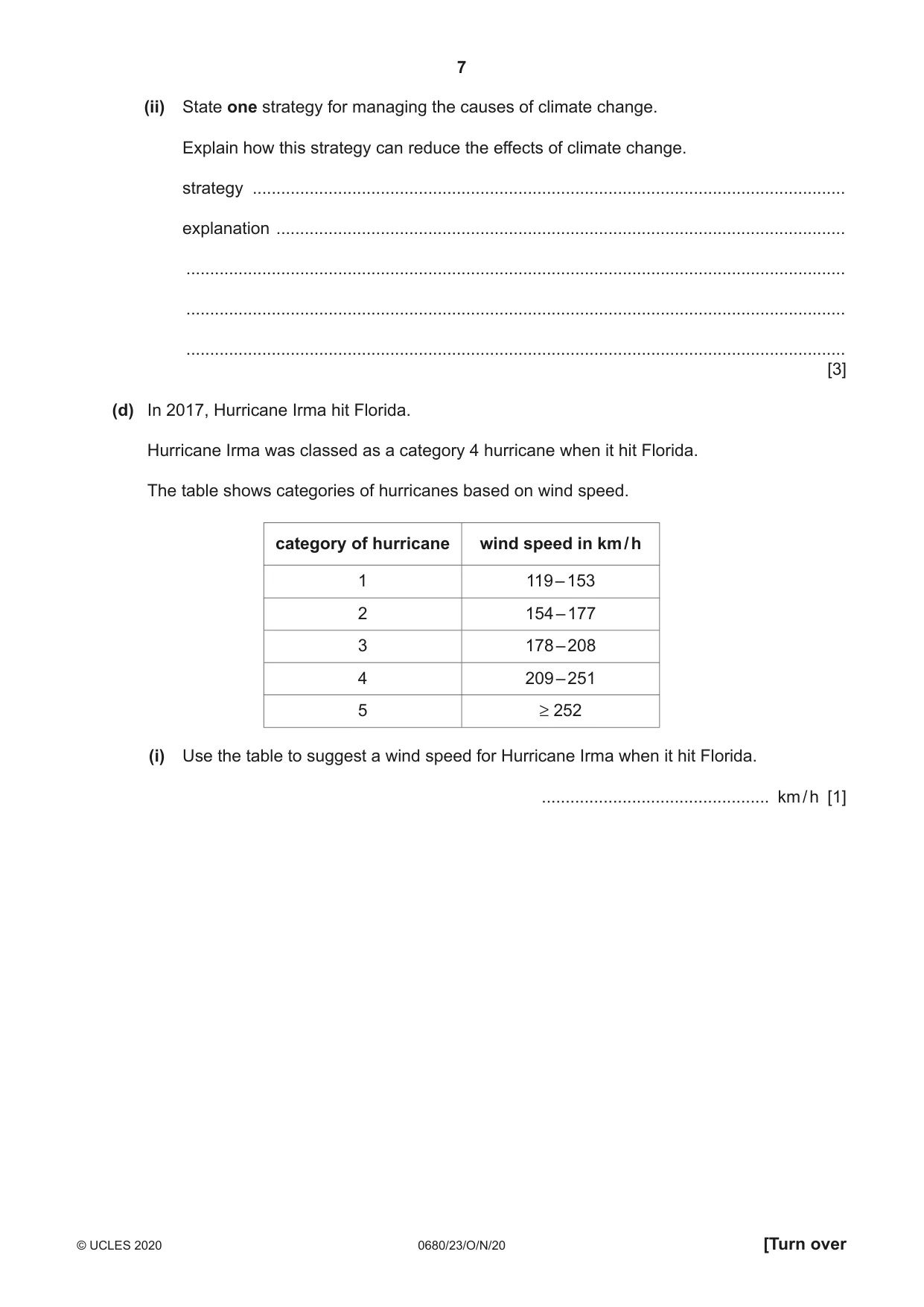 Cambridge IGCSE Environmental Management 0680 2020 Oct/Nov Paper 2 · Variant 3 question paper, page 7 of 24